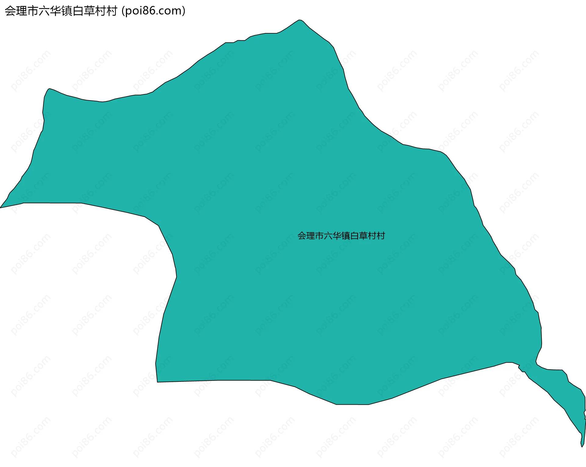 会理市六华镇白草村村边界地图