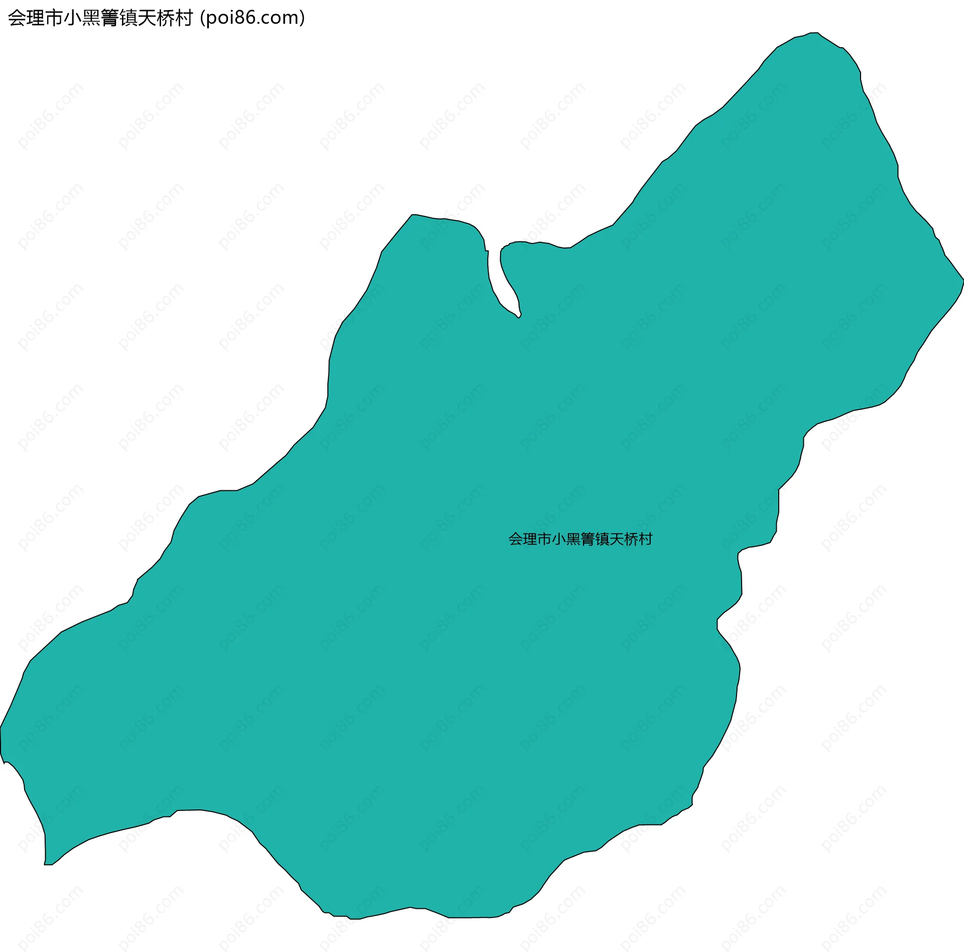 会理市小黑箐镇天桥村边界地图