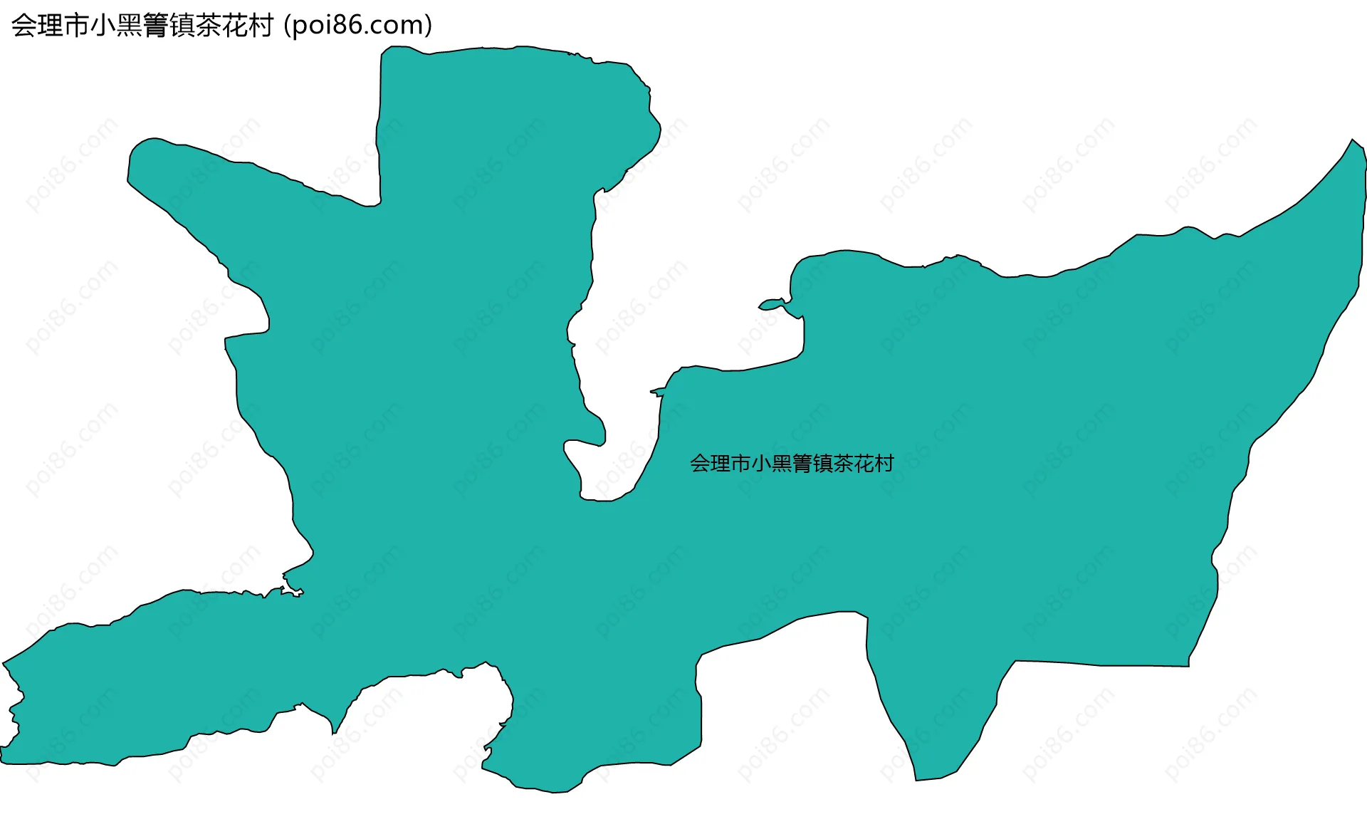 会理市小黑箐镇茶花村边界地图
