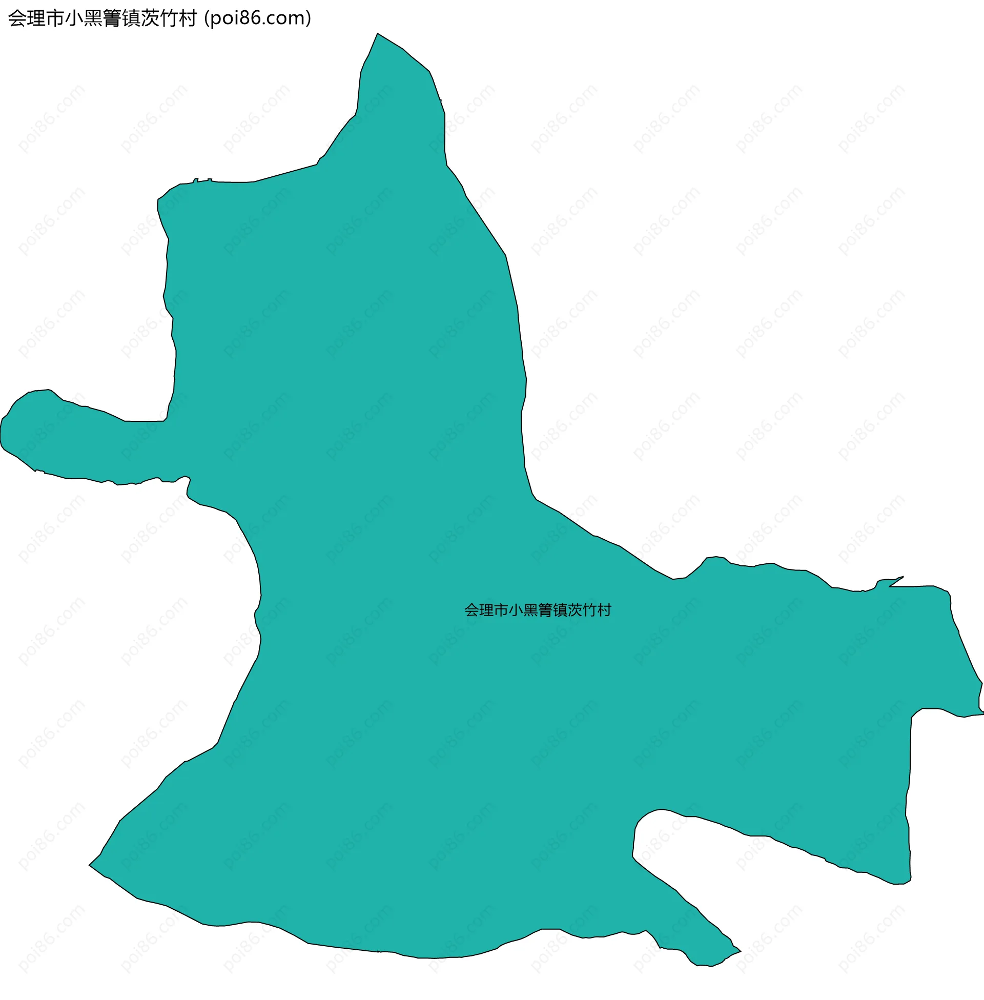 会理市小黑箐镇茨竹村边界地图