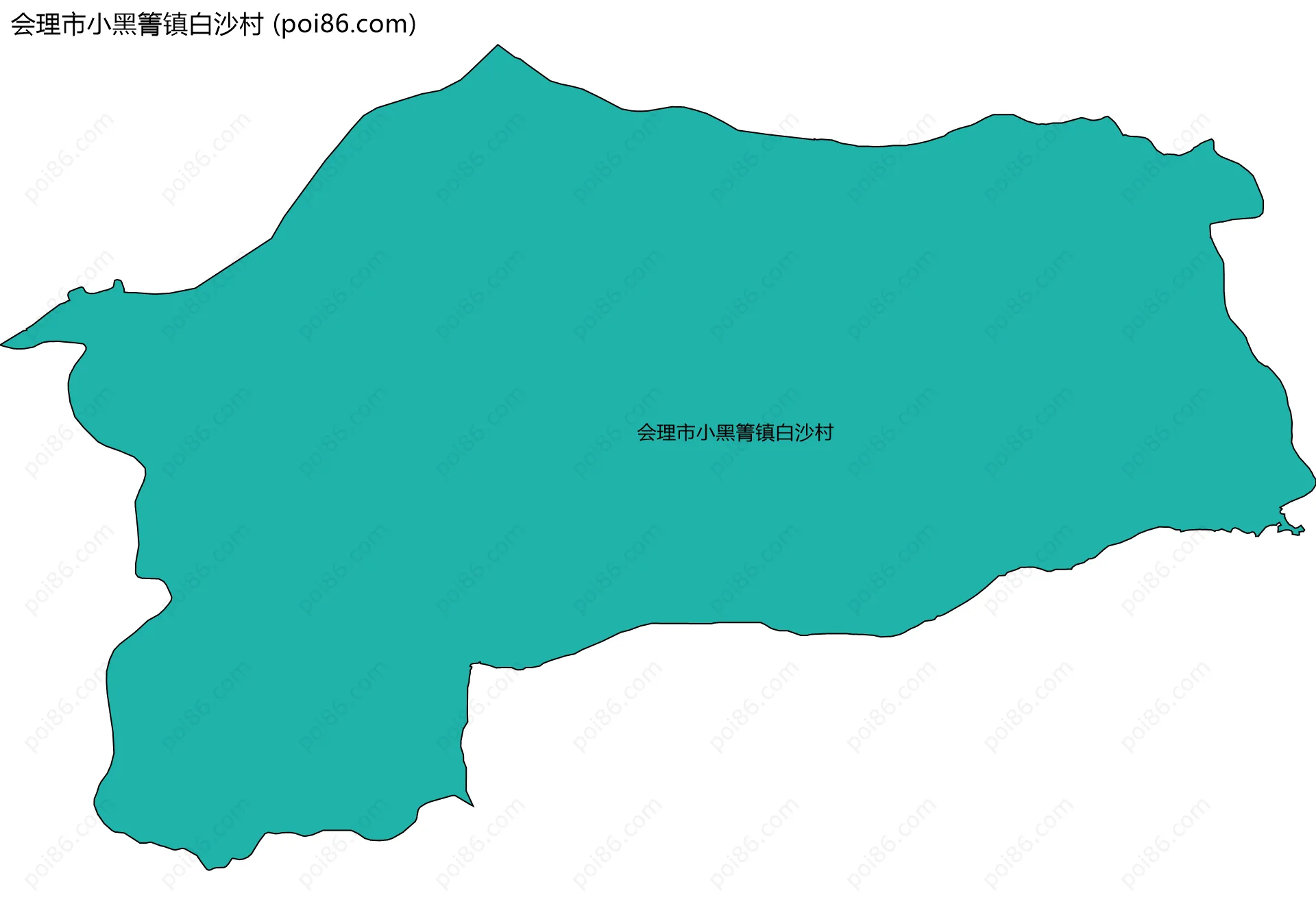 会理市小黑箐镇白沙村边界地图