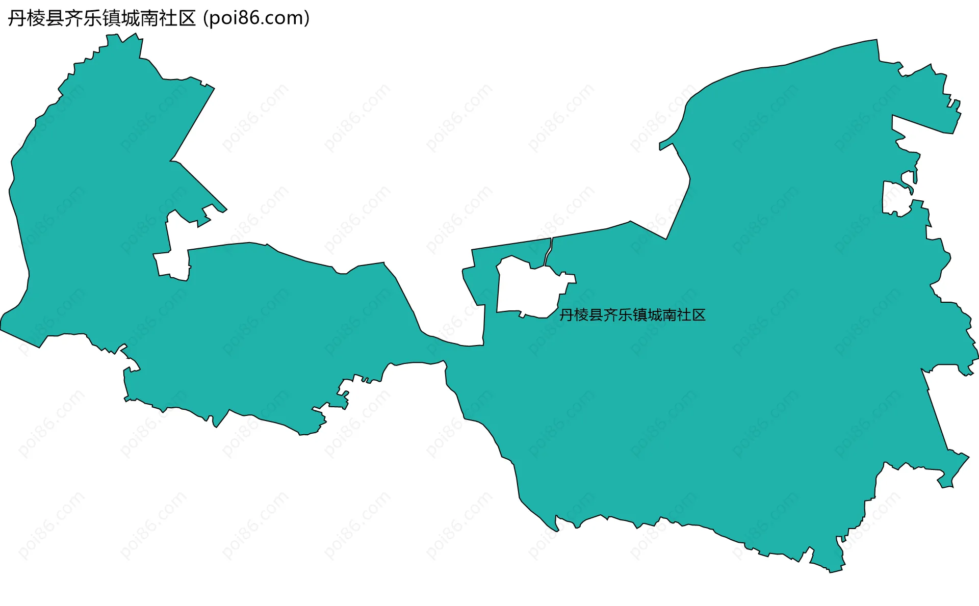 丹棱县齐乐镇城南社区边界地图