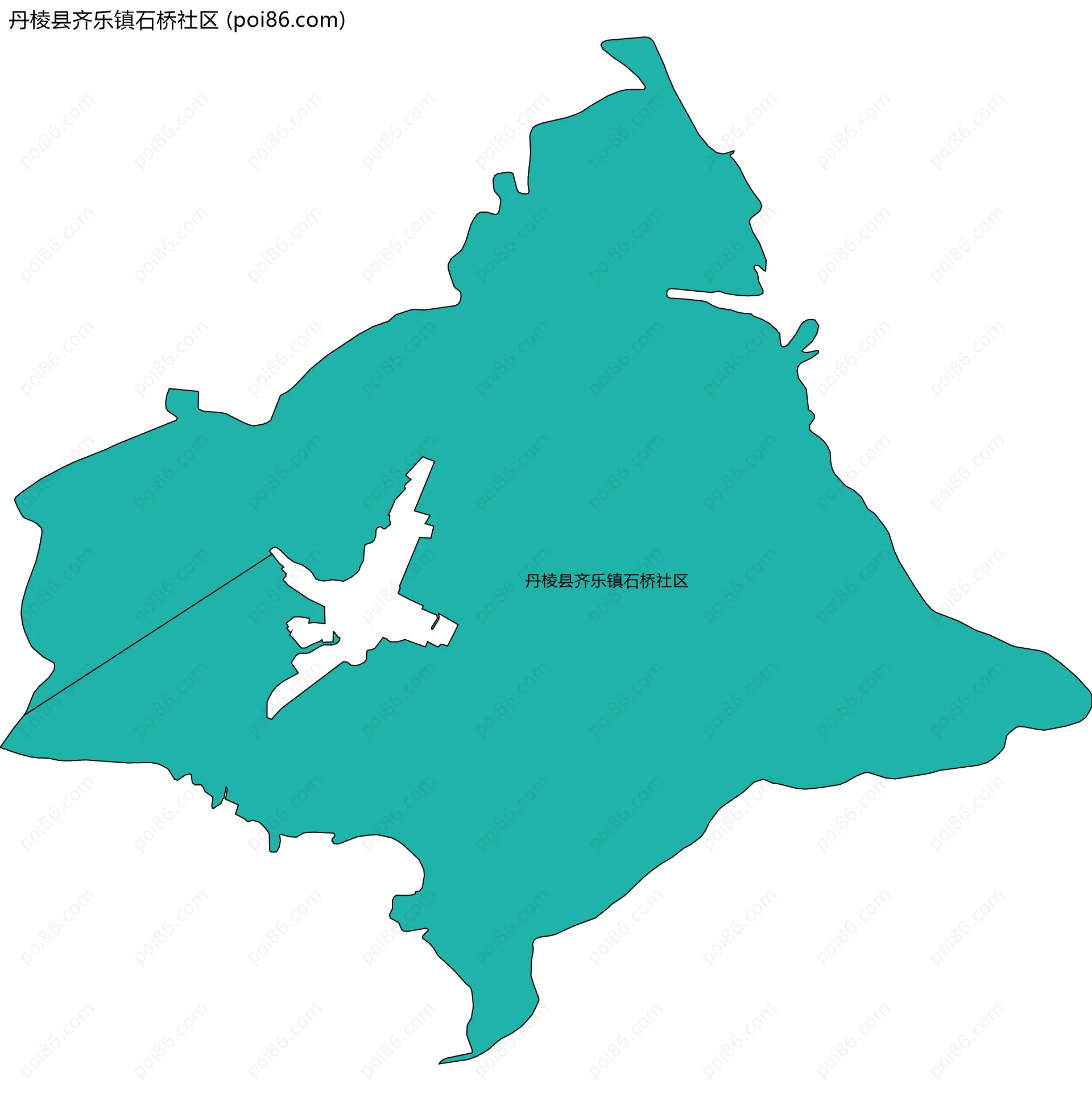 丹棱县齐乐镇石桥社区边界地图