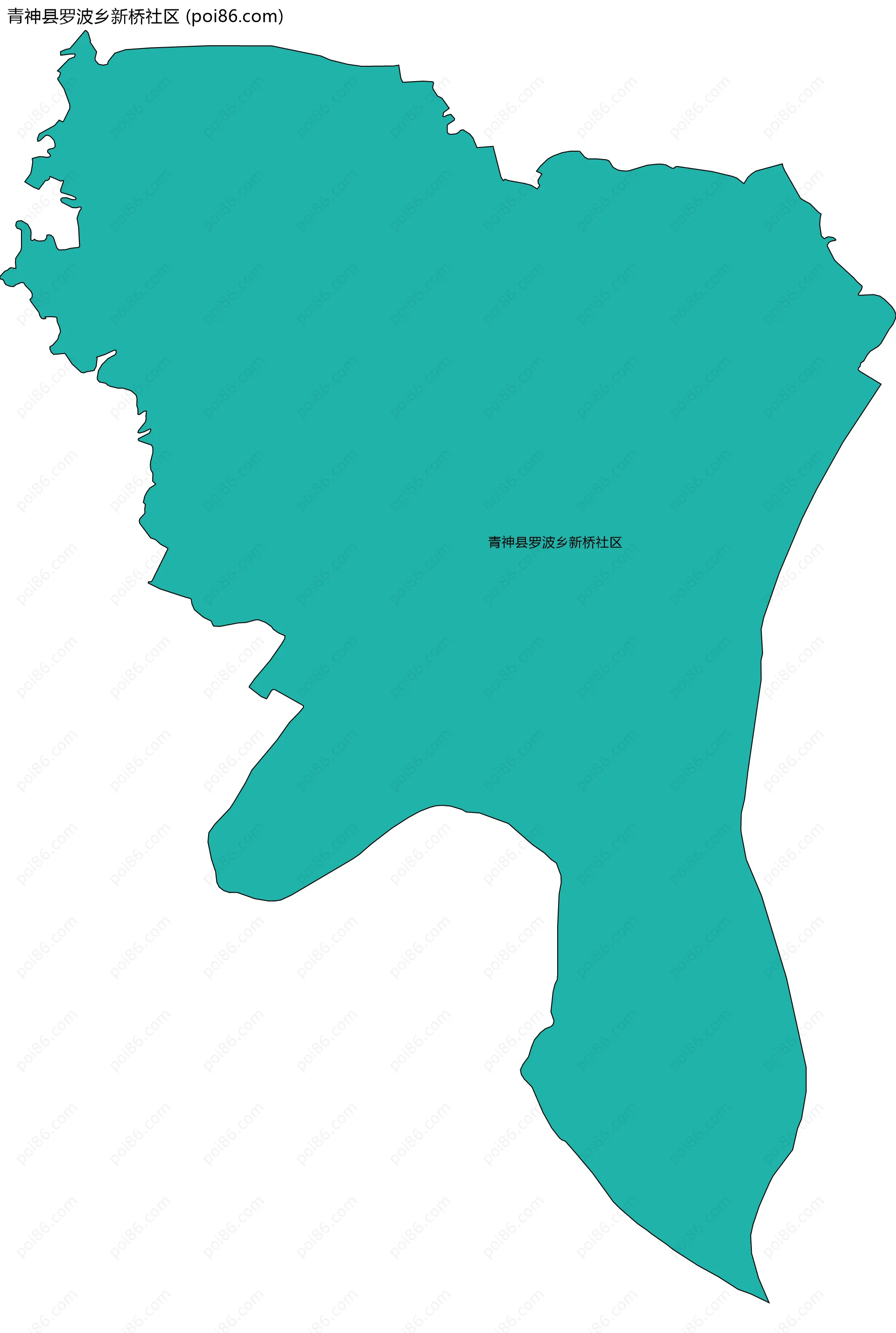 青神县罗波乡新桥社区边界地图