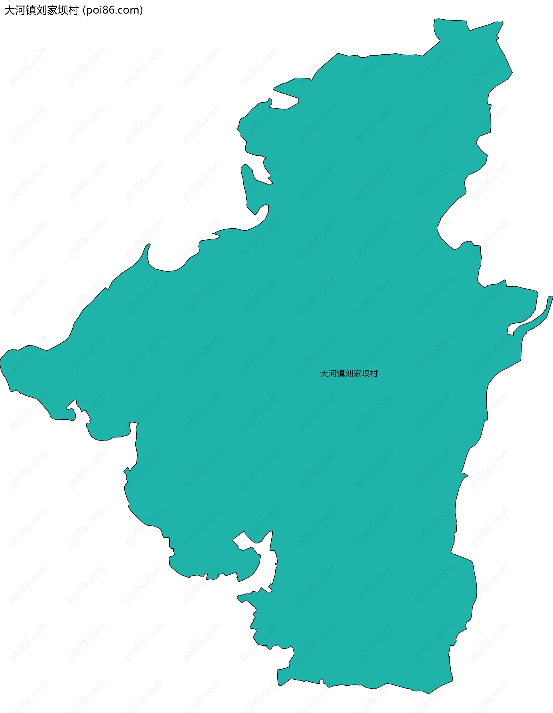 大河镇刘家坝村边界地图