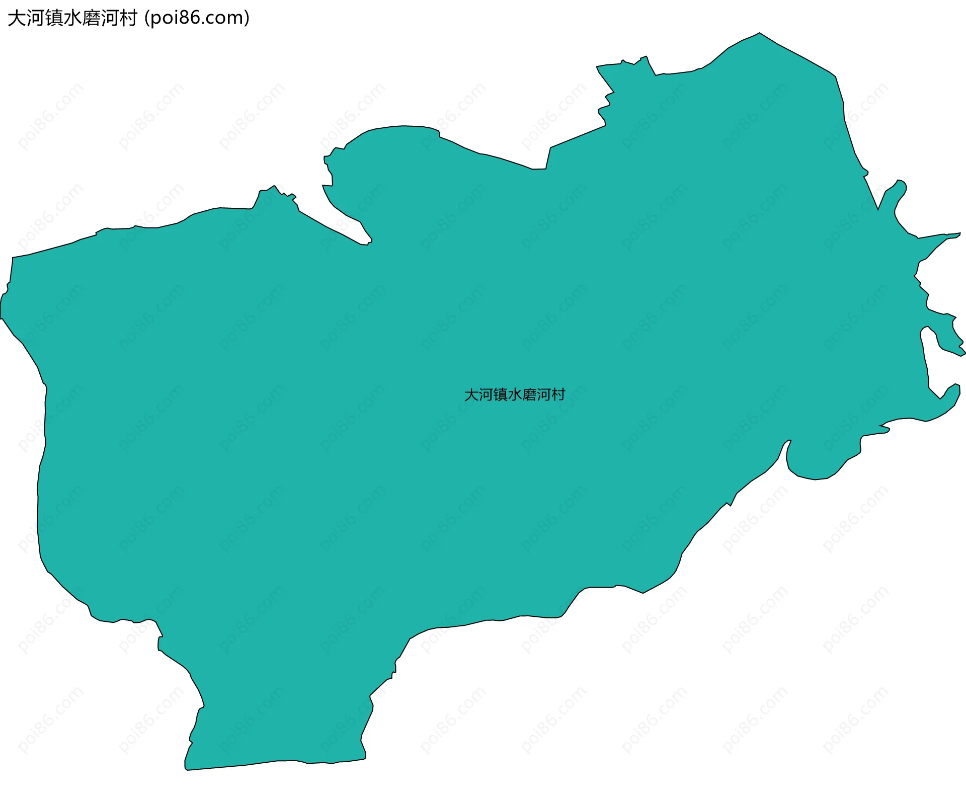 大河镇水磨河村边界地图