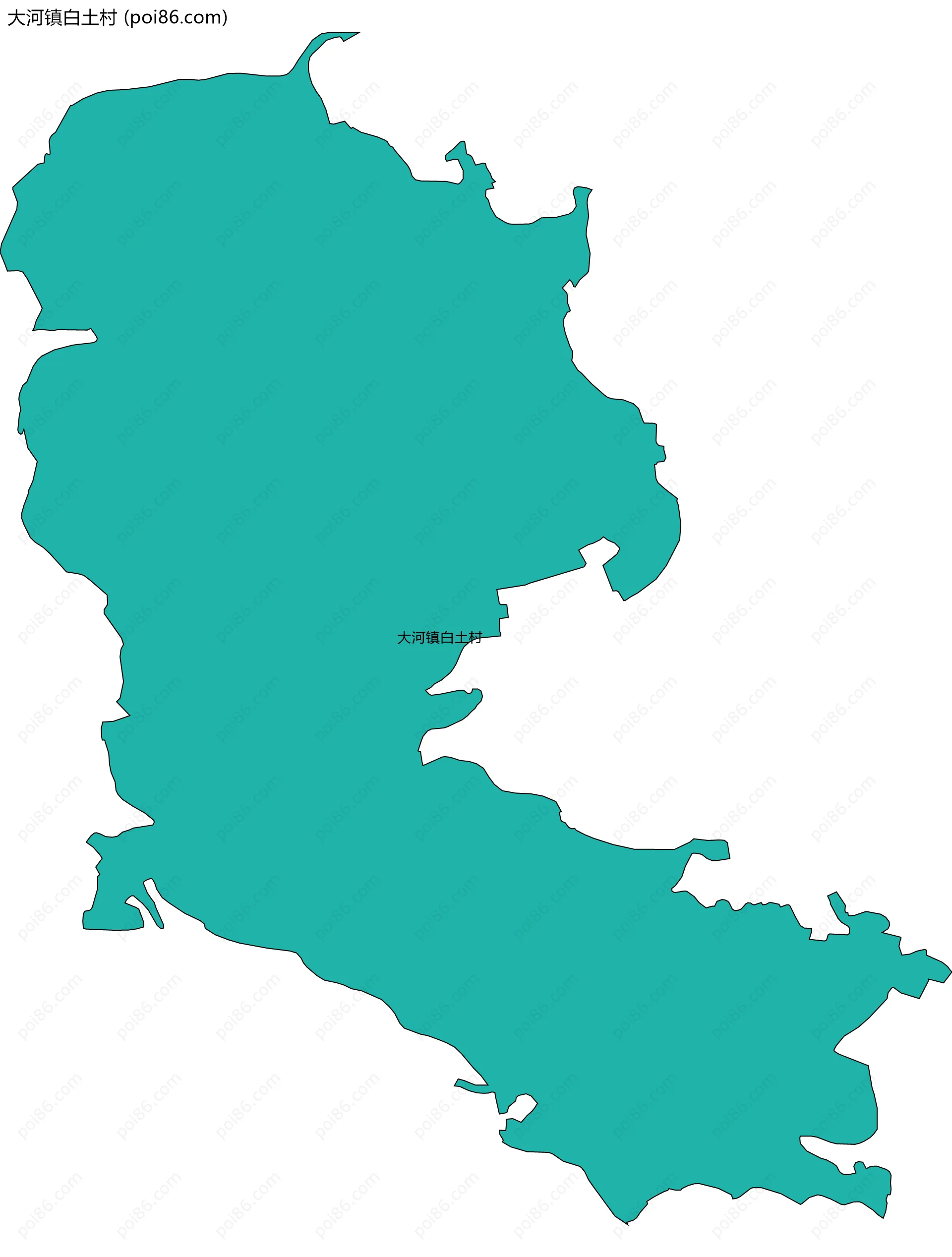 大河镇白土村边界地图