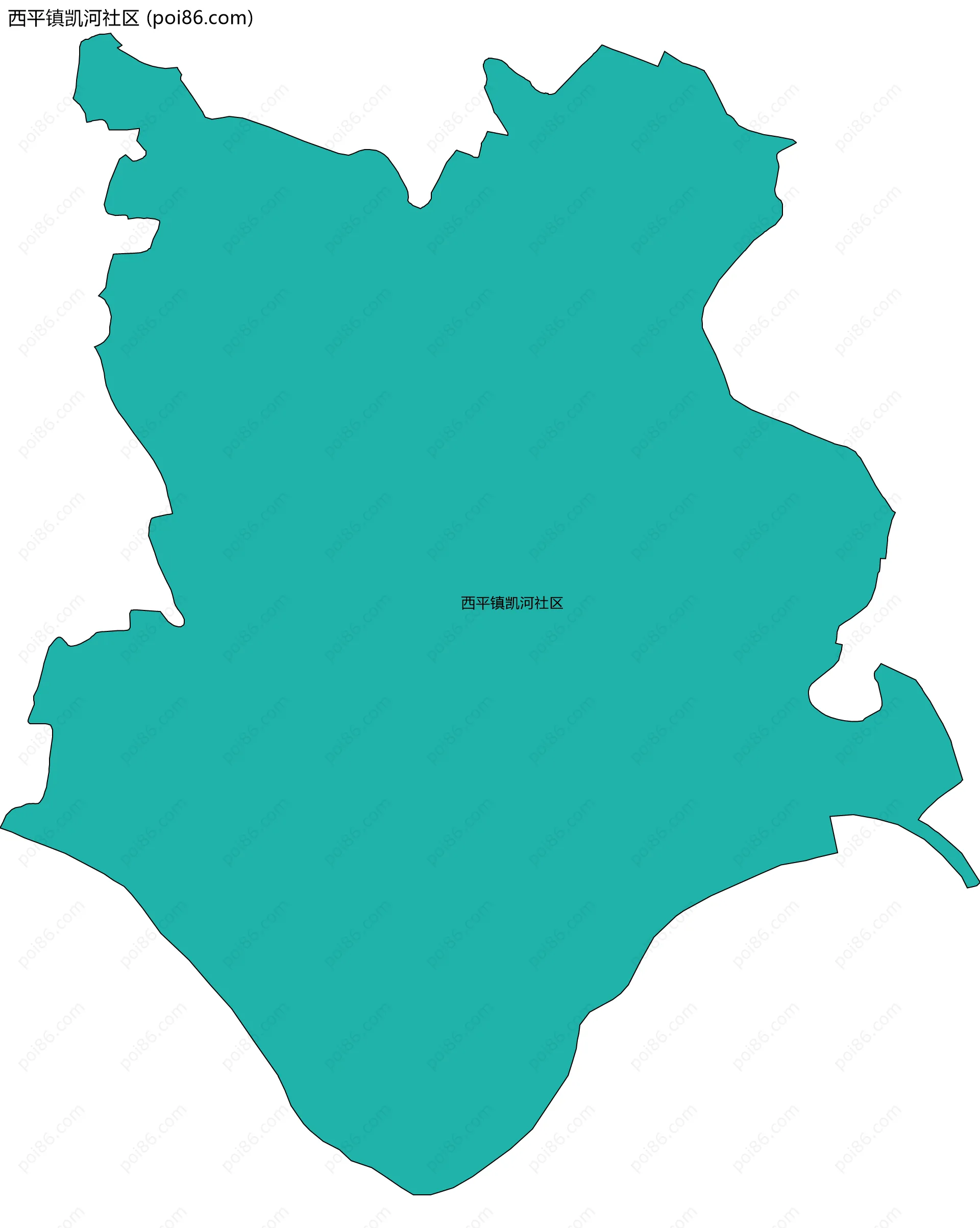 西平镇凯河社区边界地图