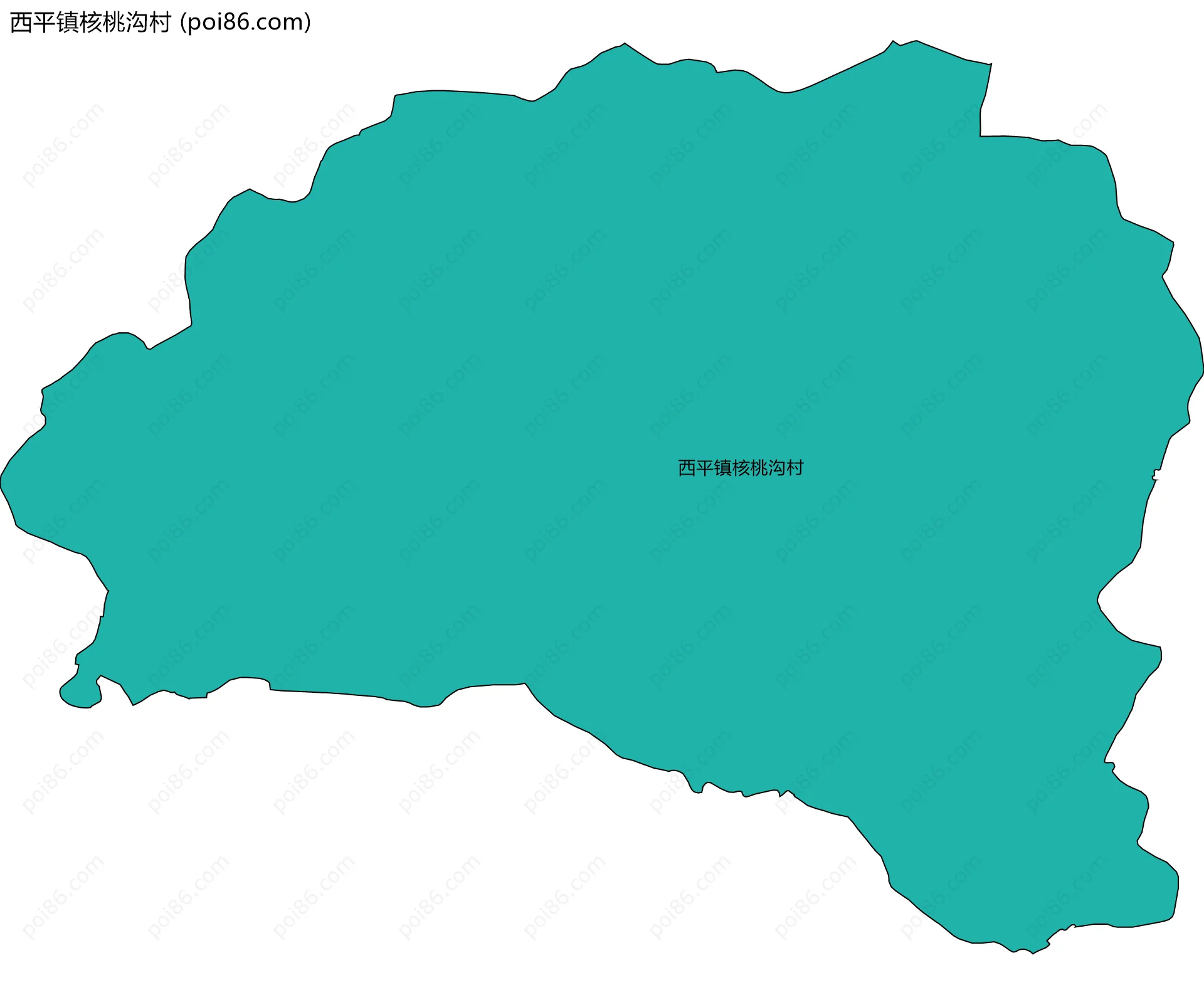 西平镇核桃沟村边界地图