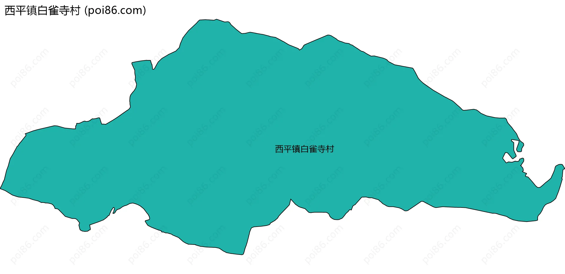 西平镇白雀寺村边界地图