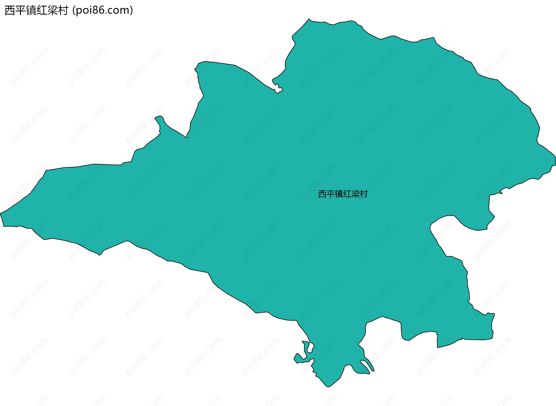 西平镇红梁村边界地图