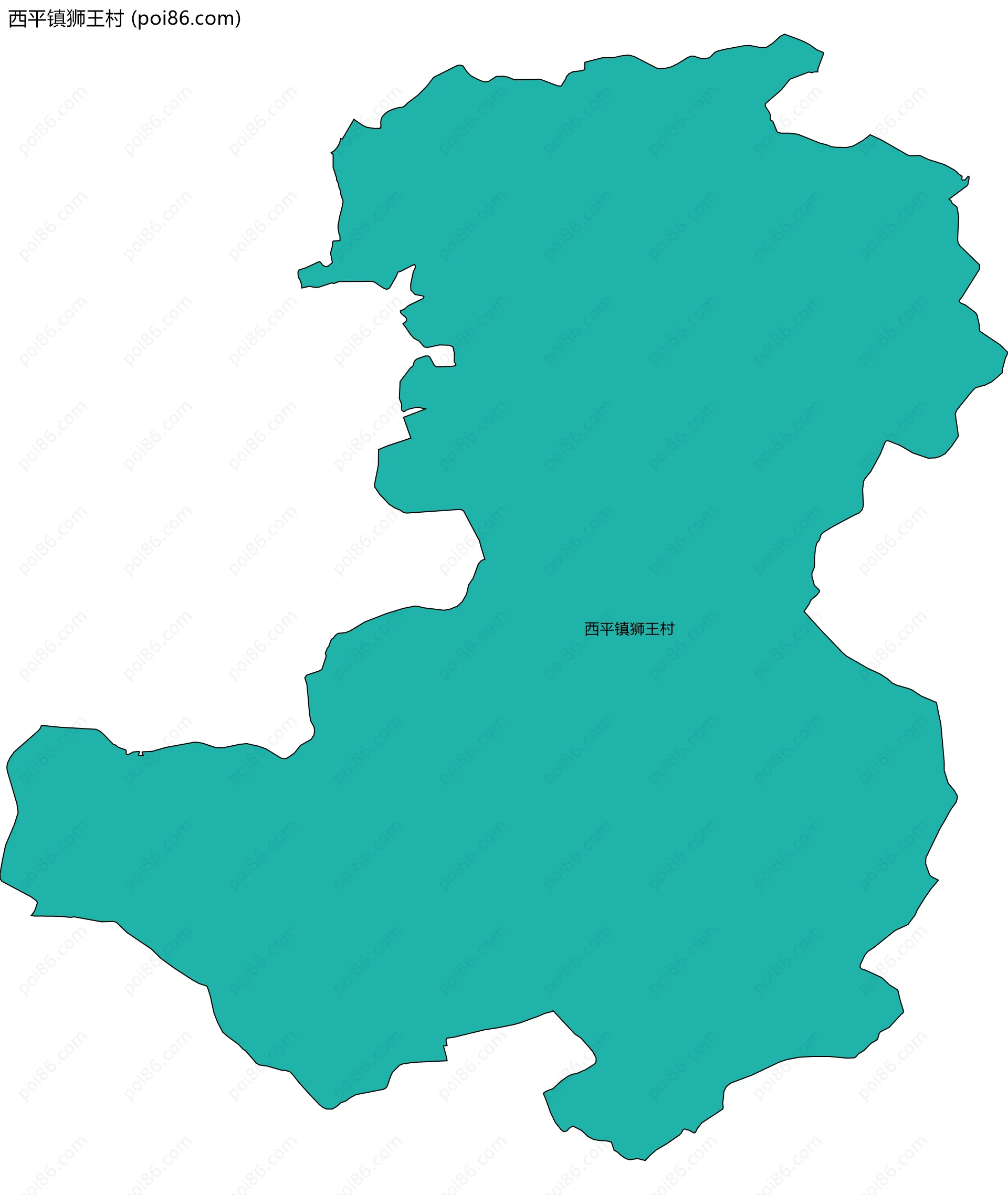 西平镇狮王村边界地图