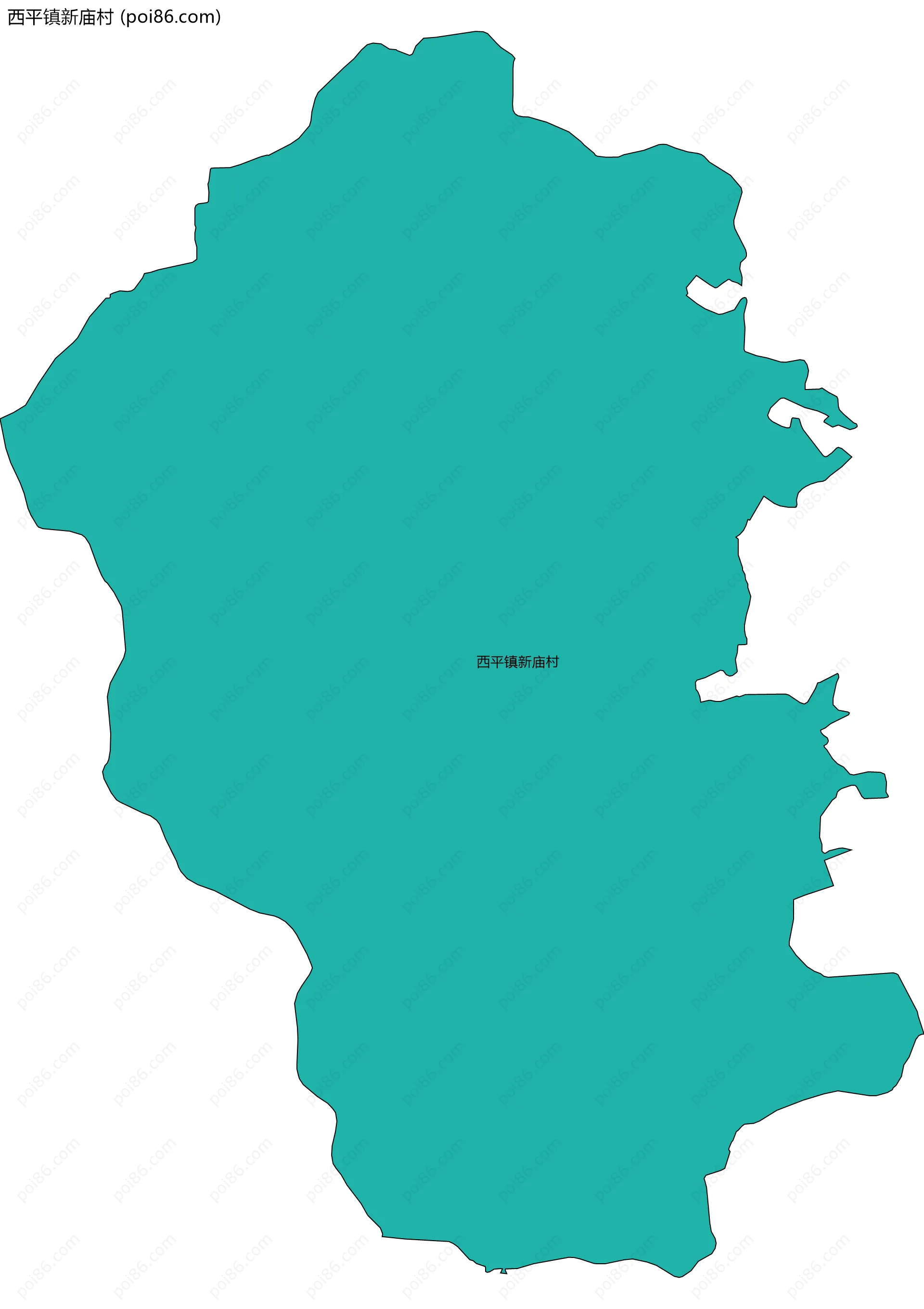 西平镇新庙村边界地图