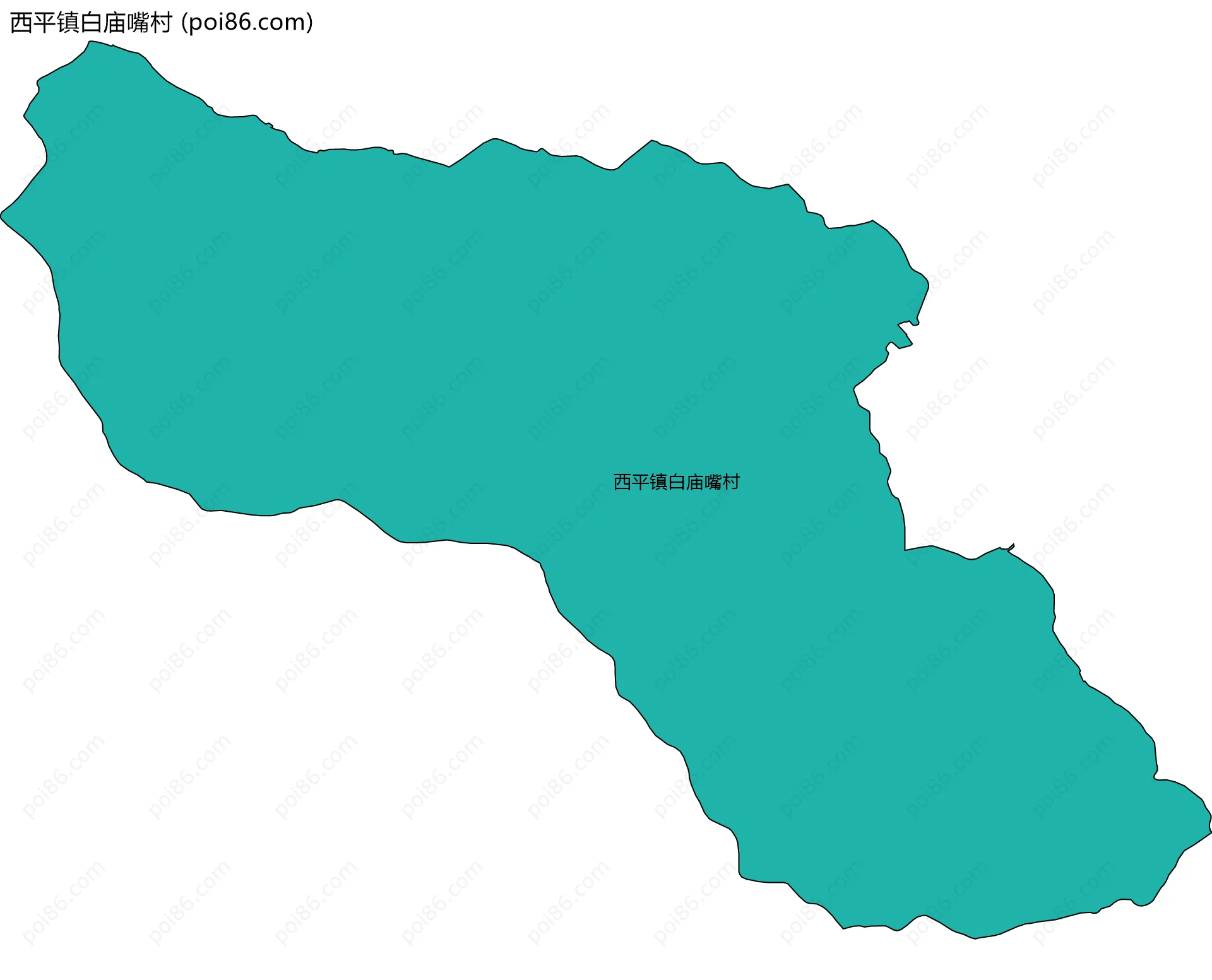 西平镇白庙嘴村边界地图