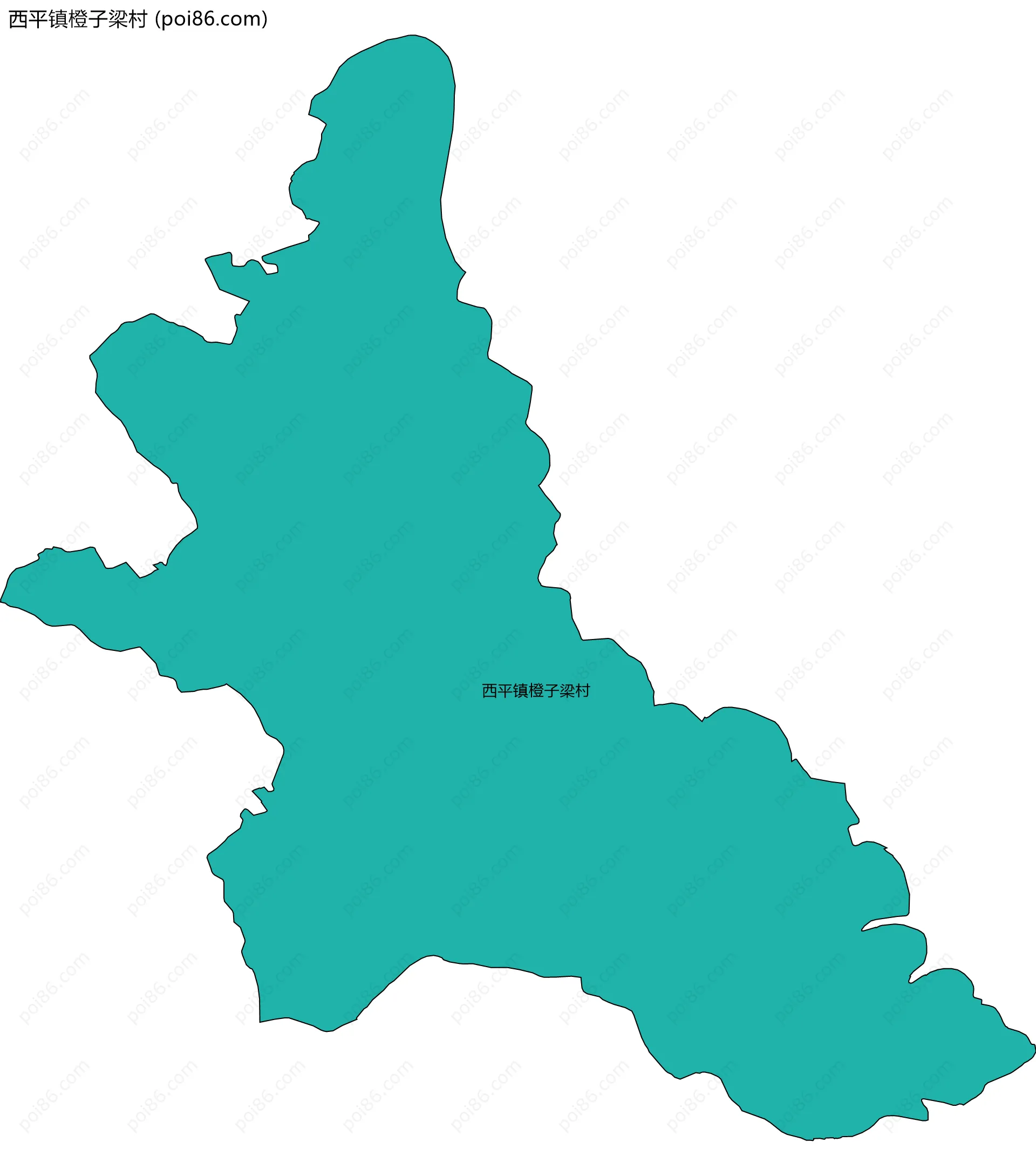 西平镇橙子梁村边界地图