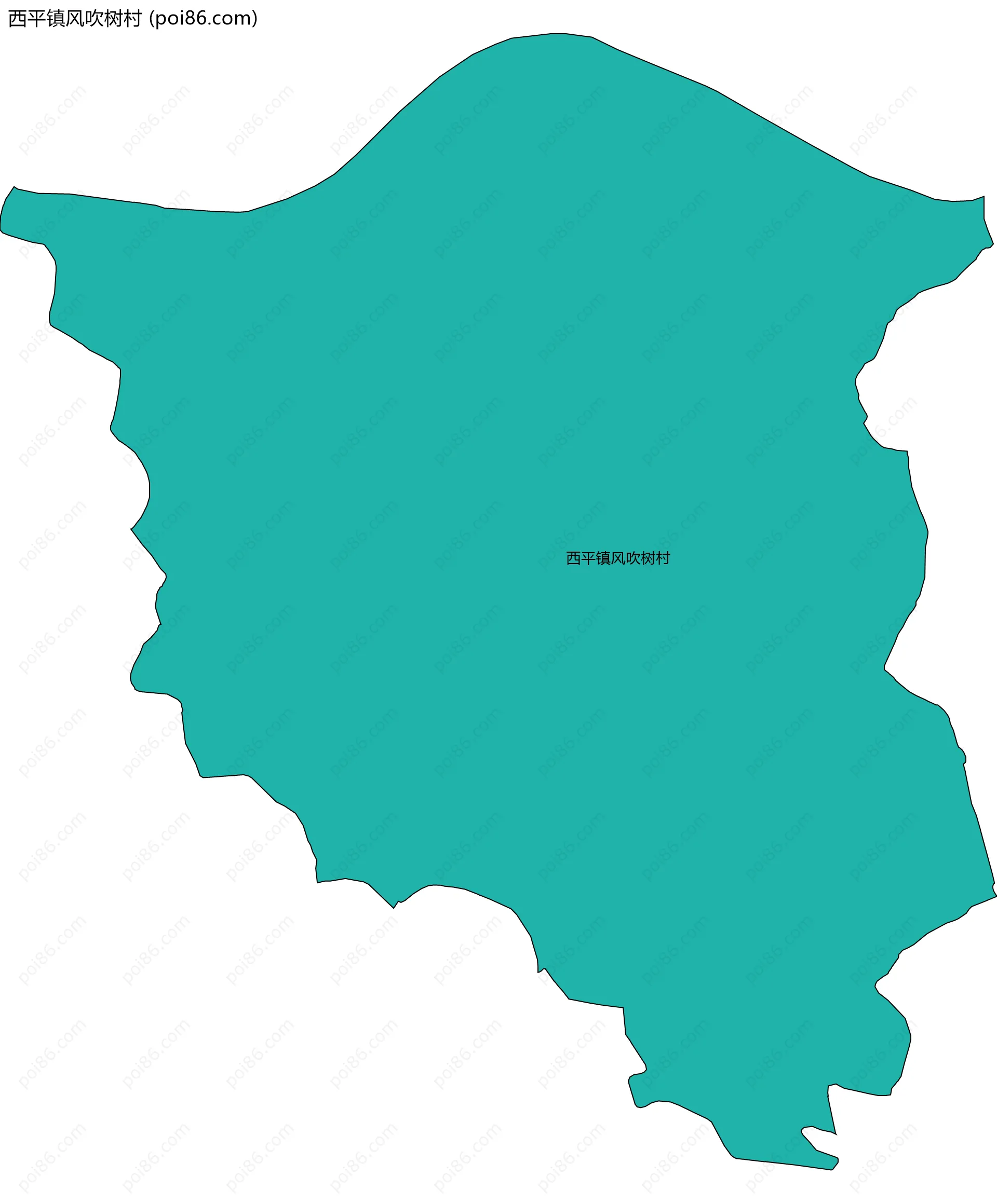 西平镇风吹树村边界地图