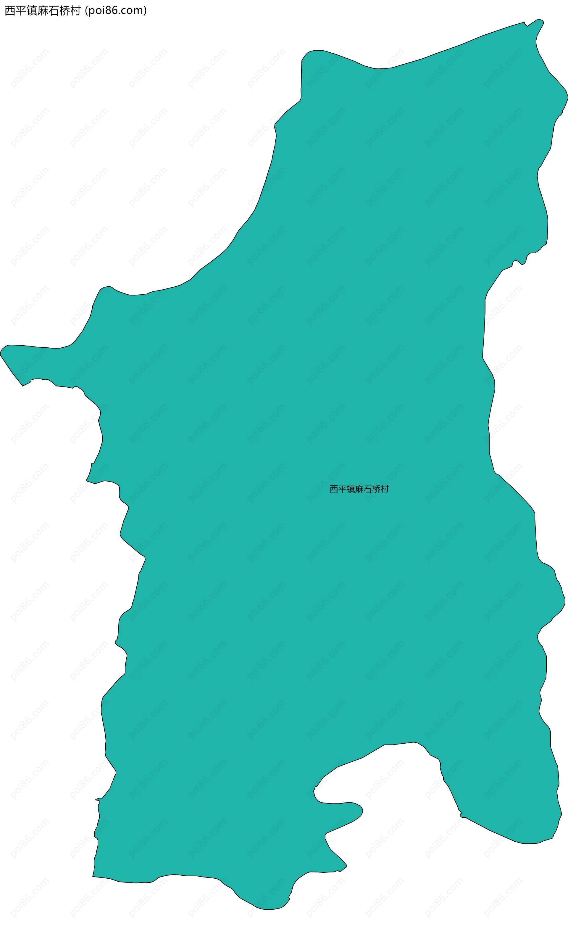 西平镇麻石桥村边界地图