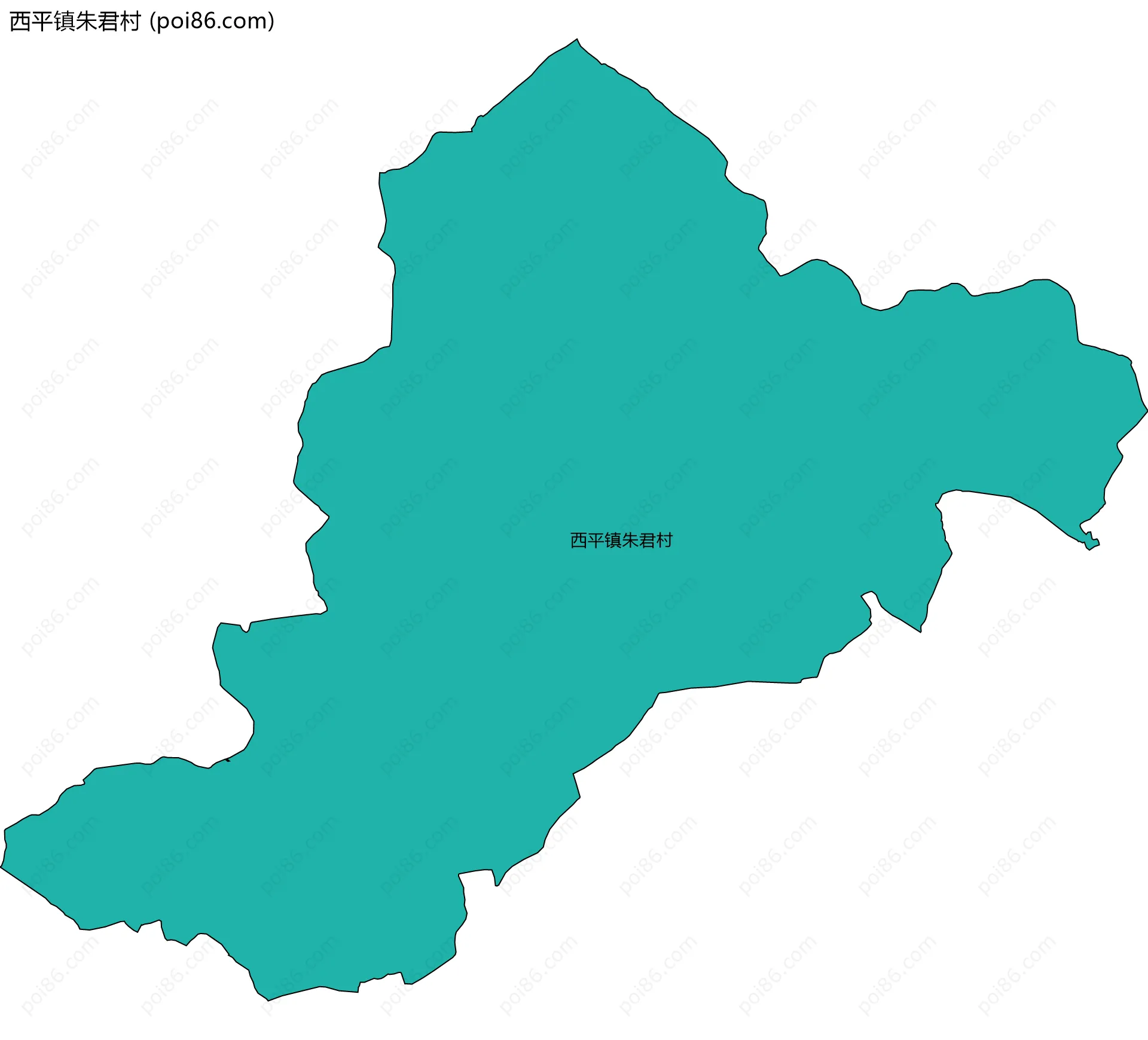 西平镇朱君村边界地图