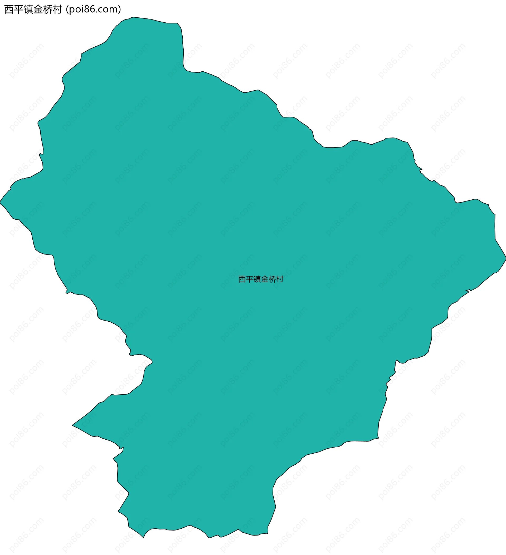 西平镇金桥村边界地图