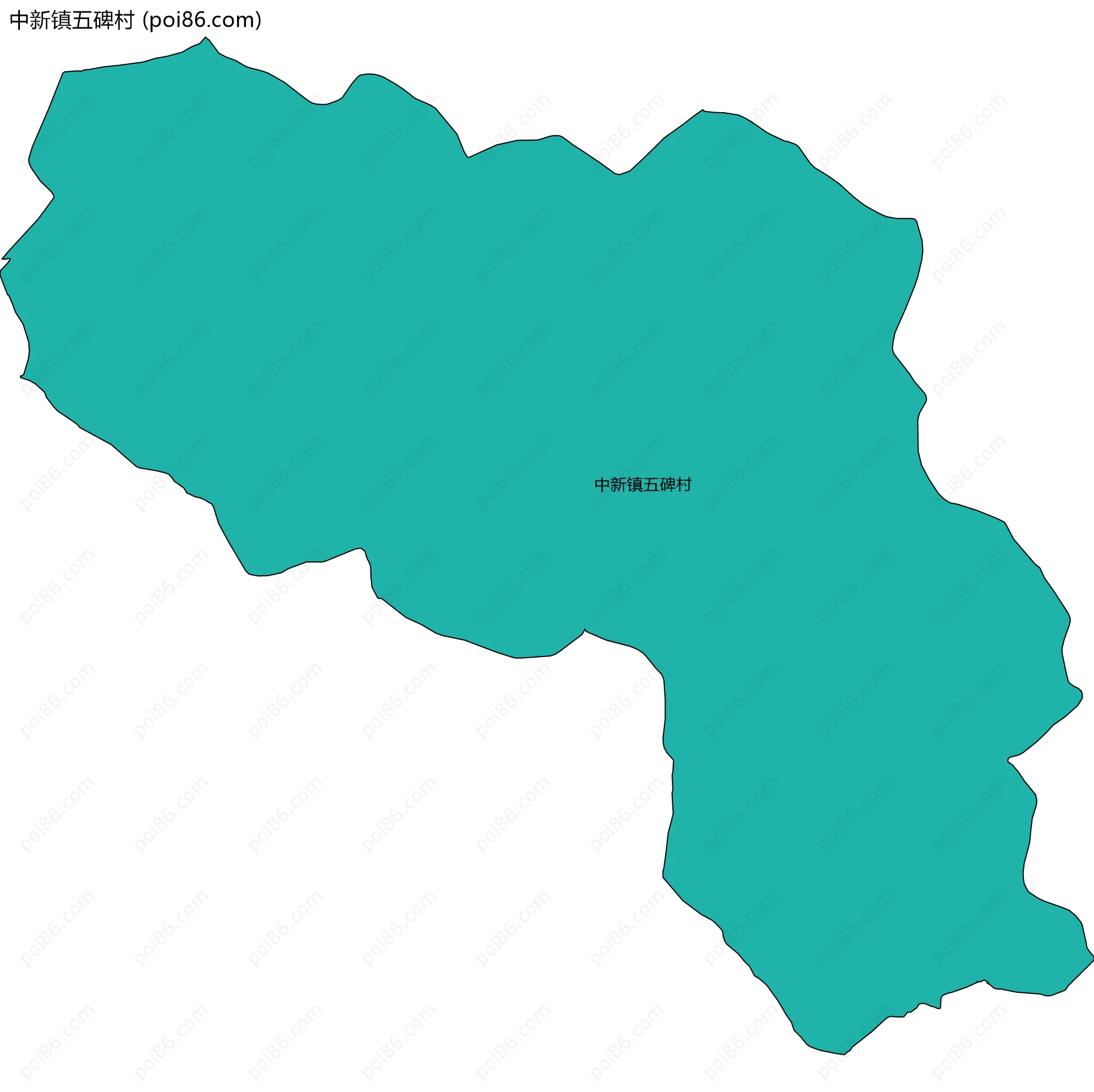 中新镇五碑村边界地图