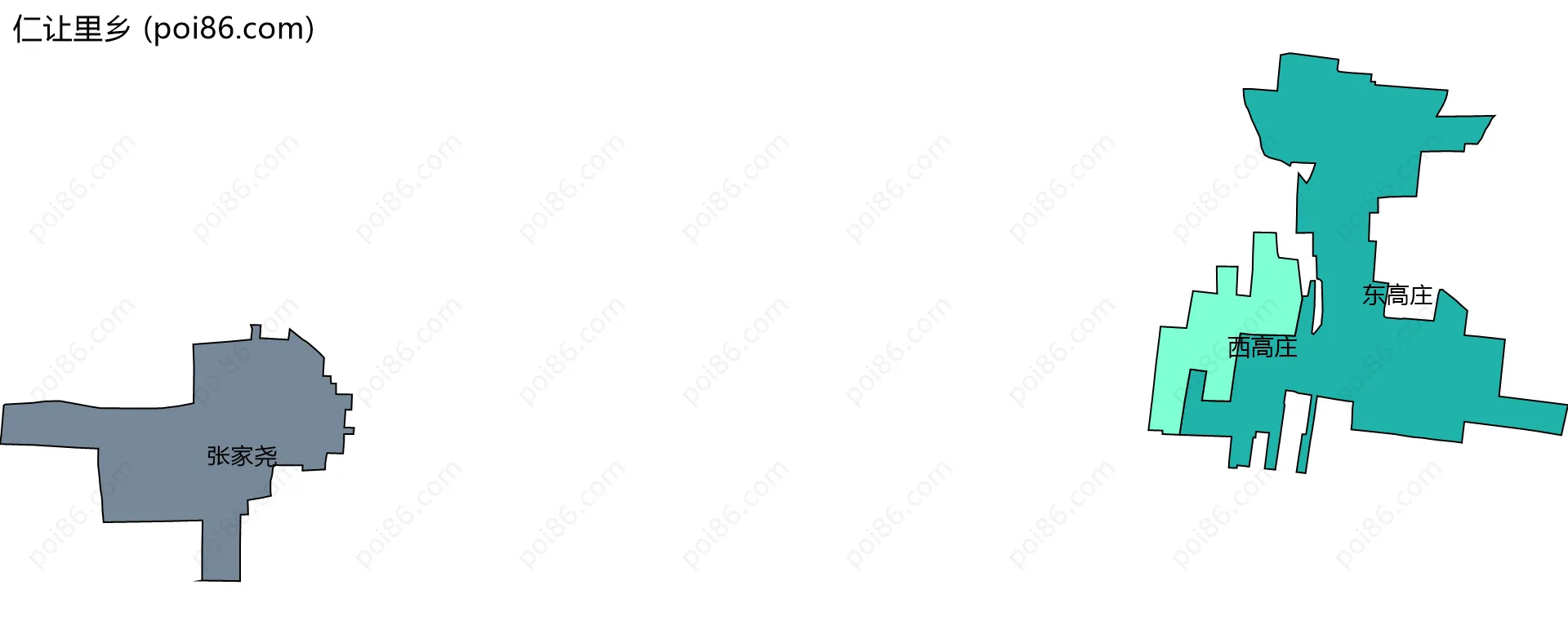 仁让里乡边界地图(五级行政区划)