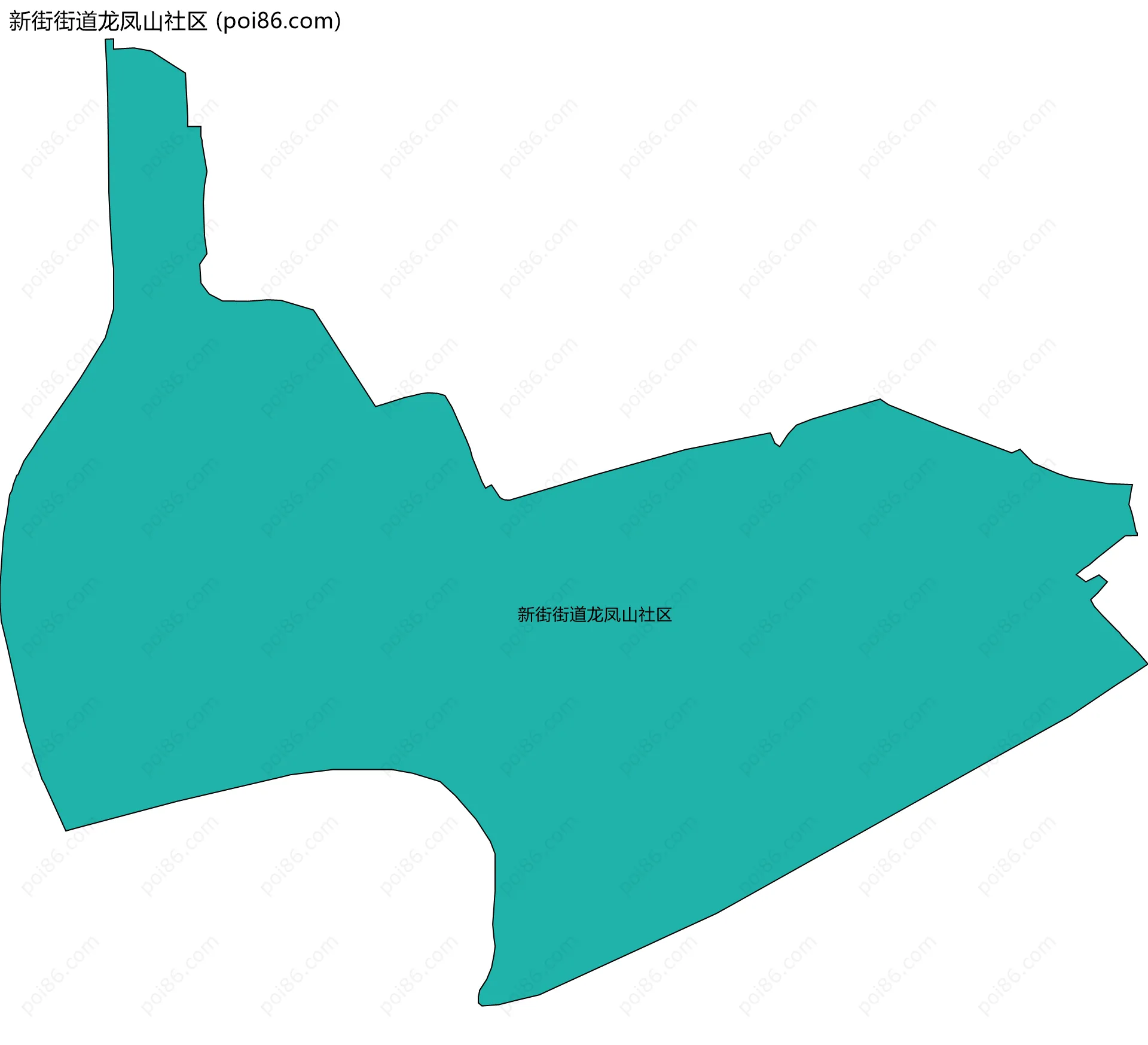 新街街道龙凤山社区边界地图