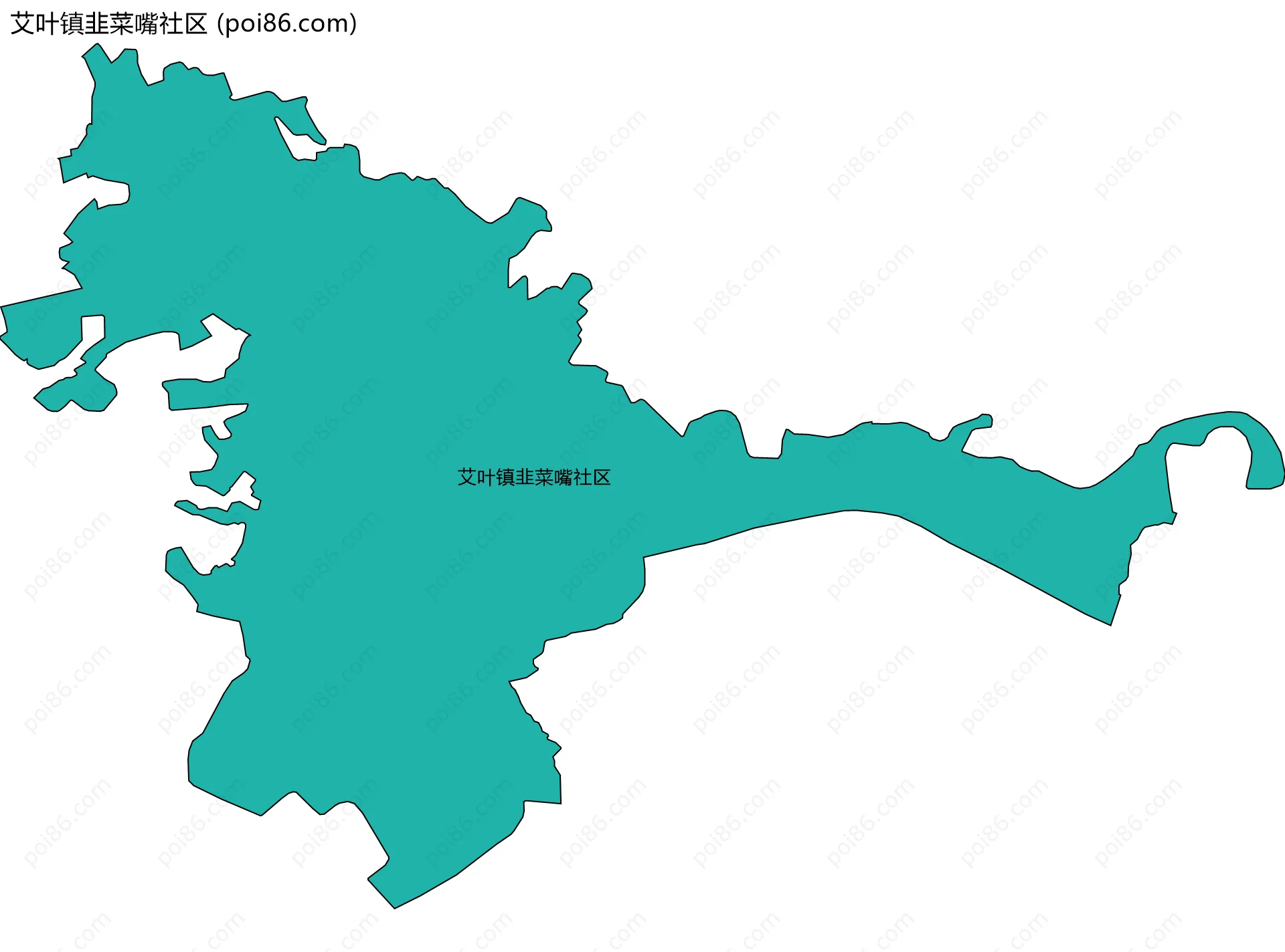 艾叶镇韭菜嘴社区边界地图