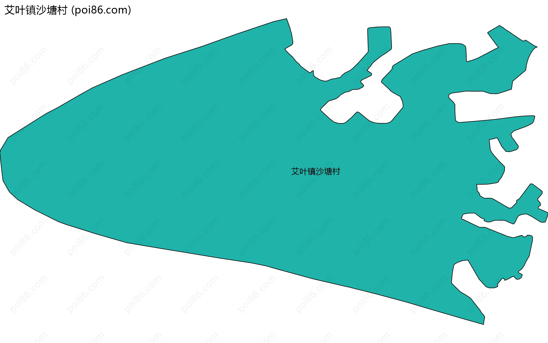 艾叶镇沙塘村边界地图
