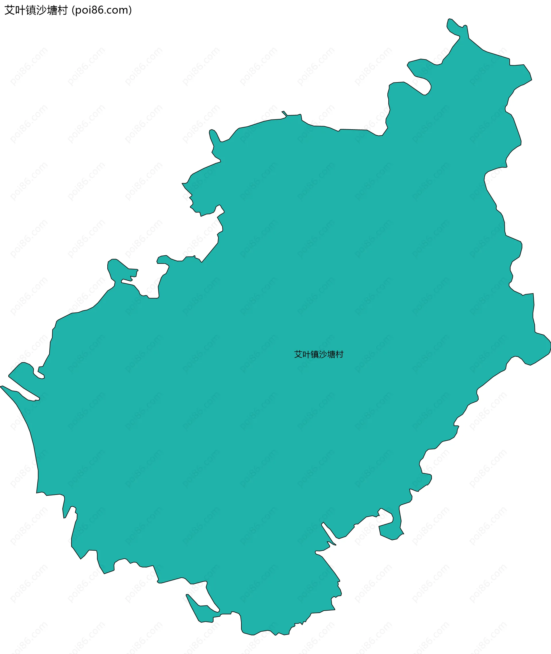 艾叶镇沙塘村边界地图