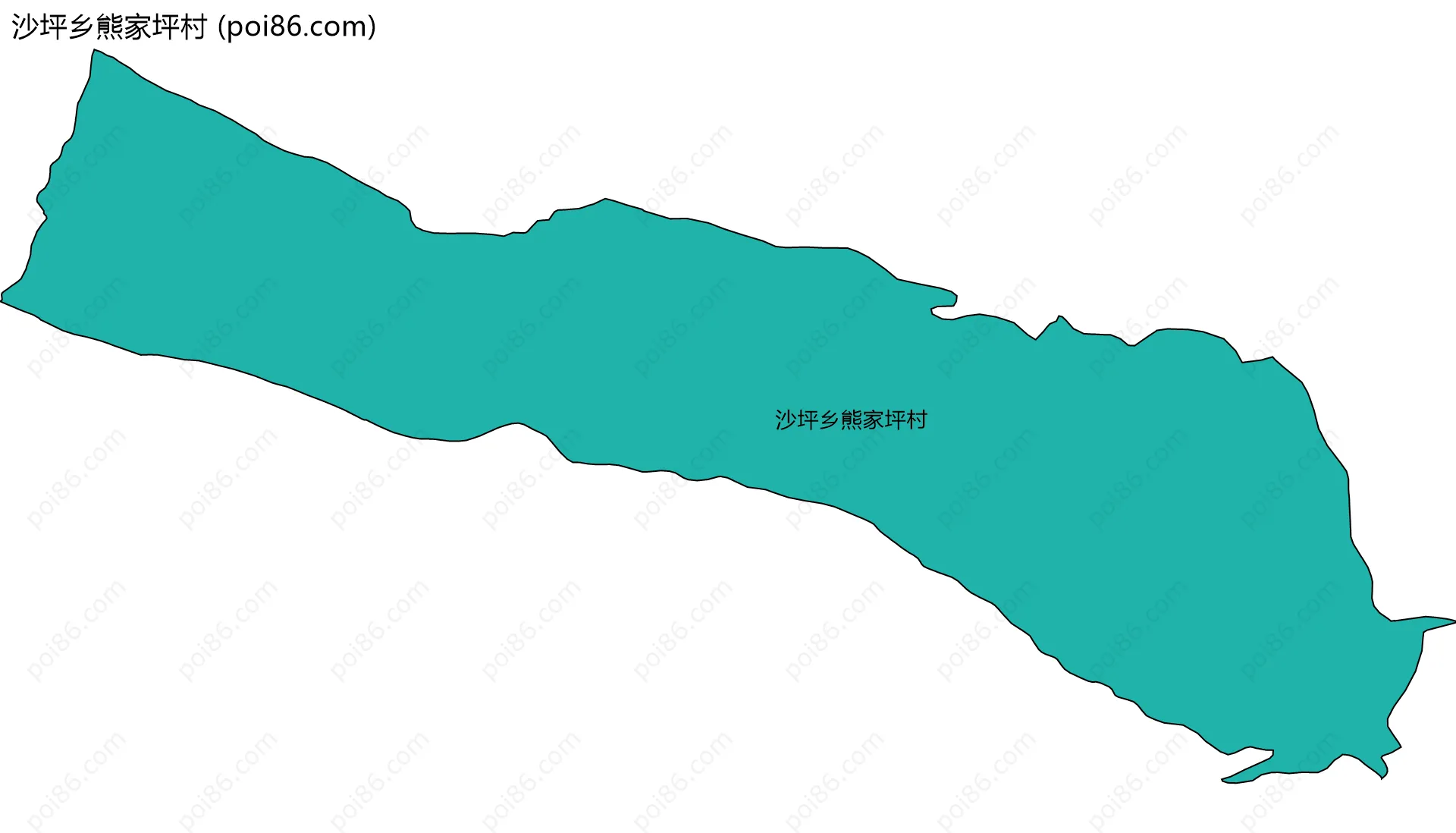 沙坪乡熊家坪村边界地图