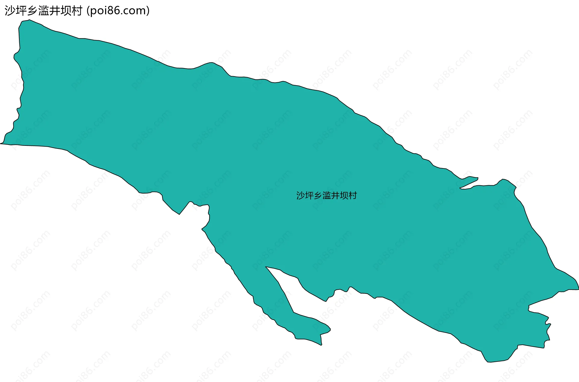 沙坪乡滥井坝村边界地图