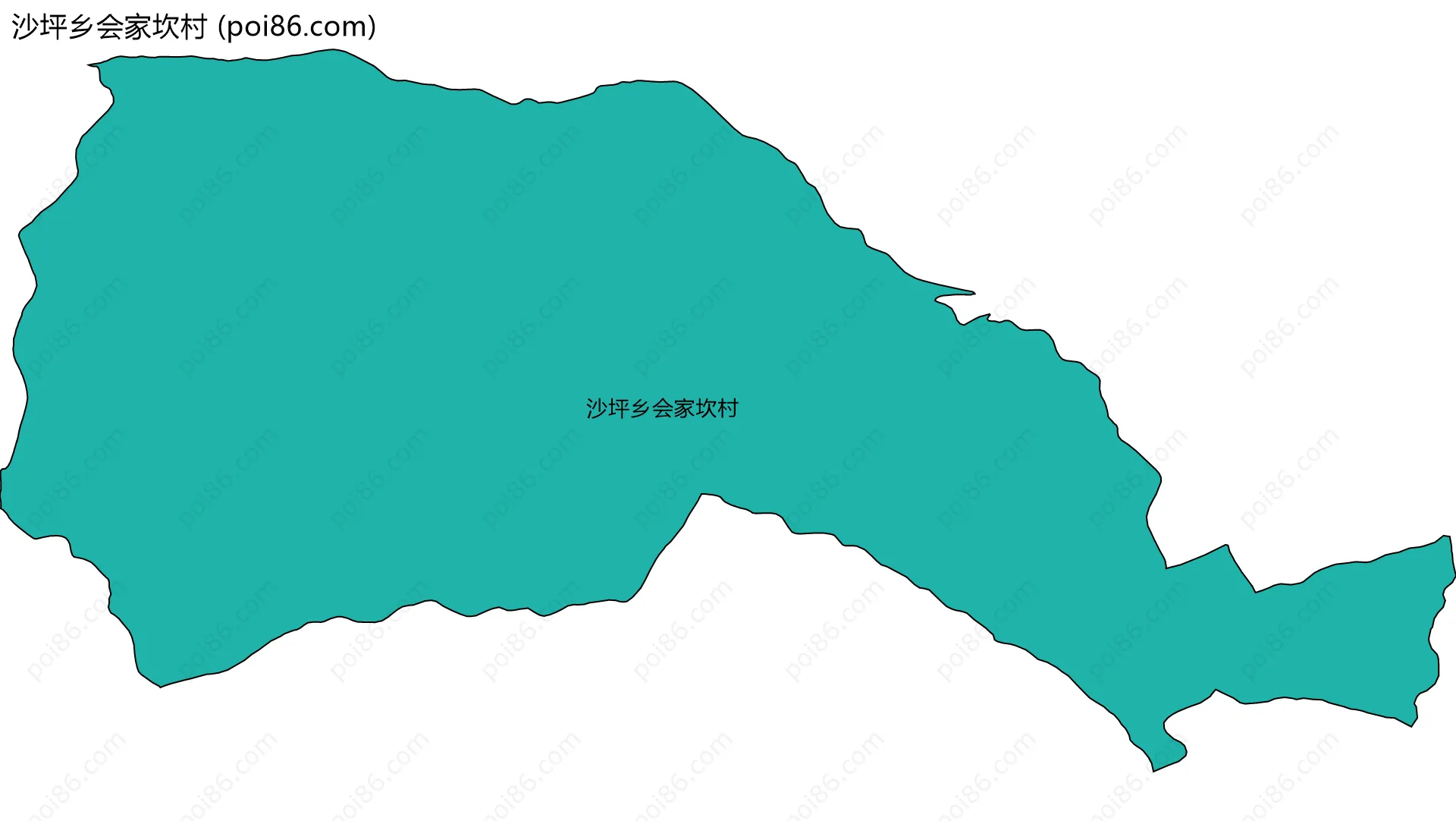 沙坪乡会家坎村边界地图