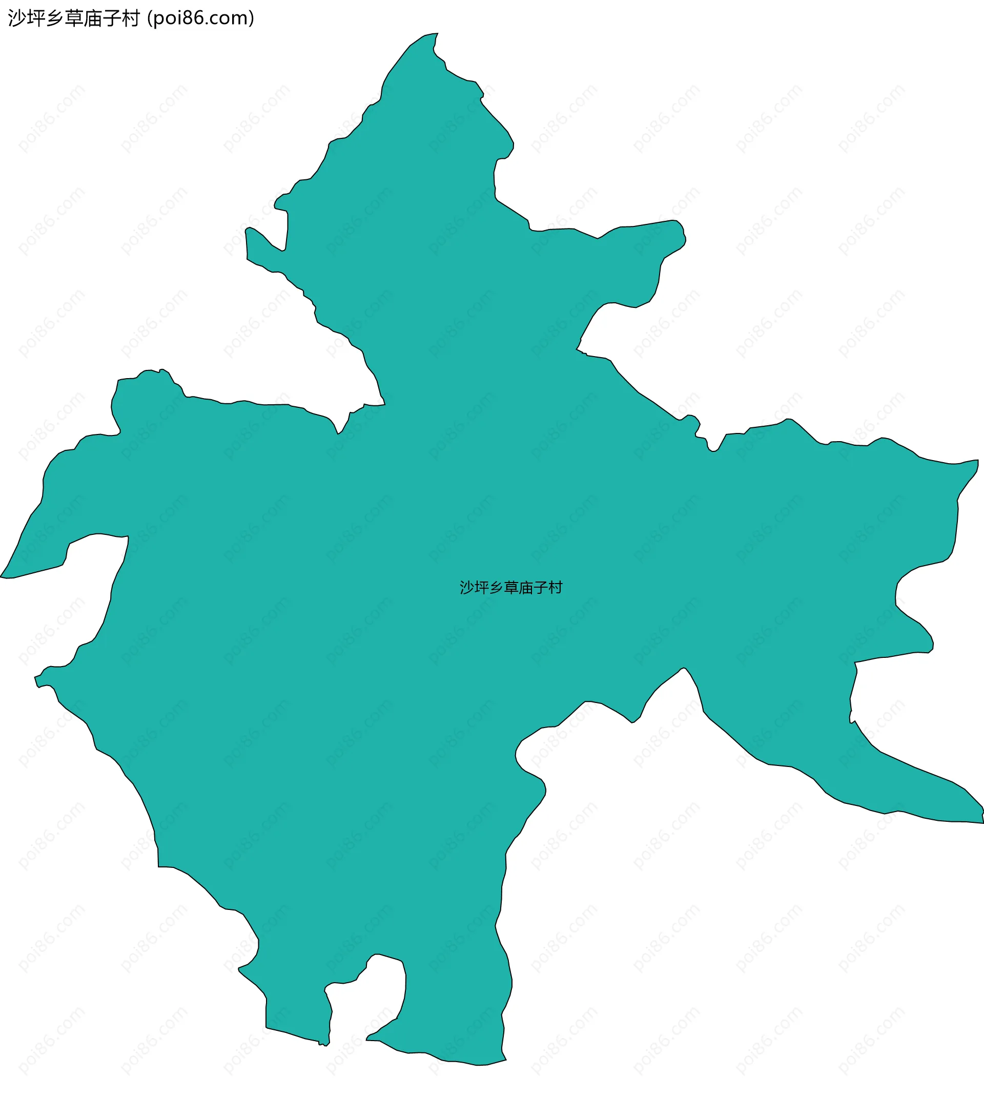 沙坪乡草庙子村边界地图