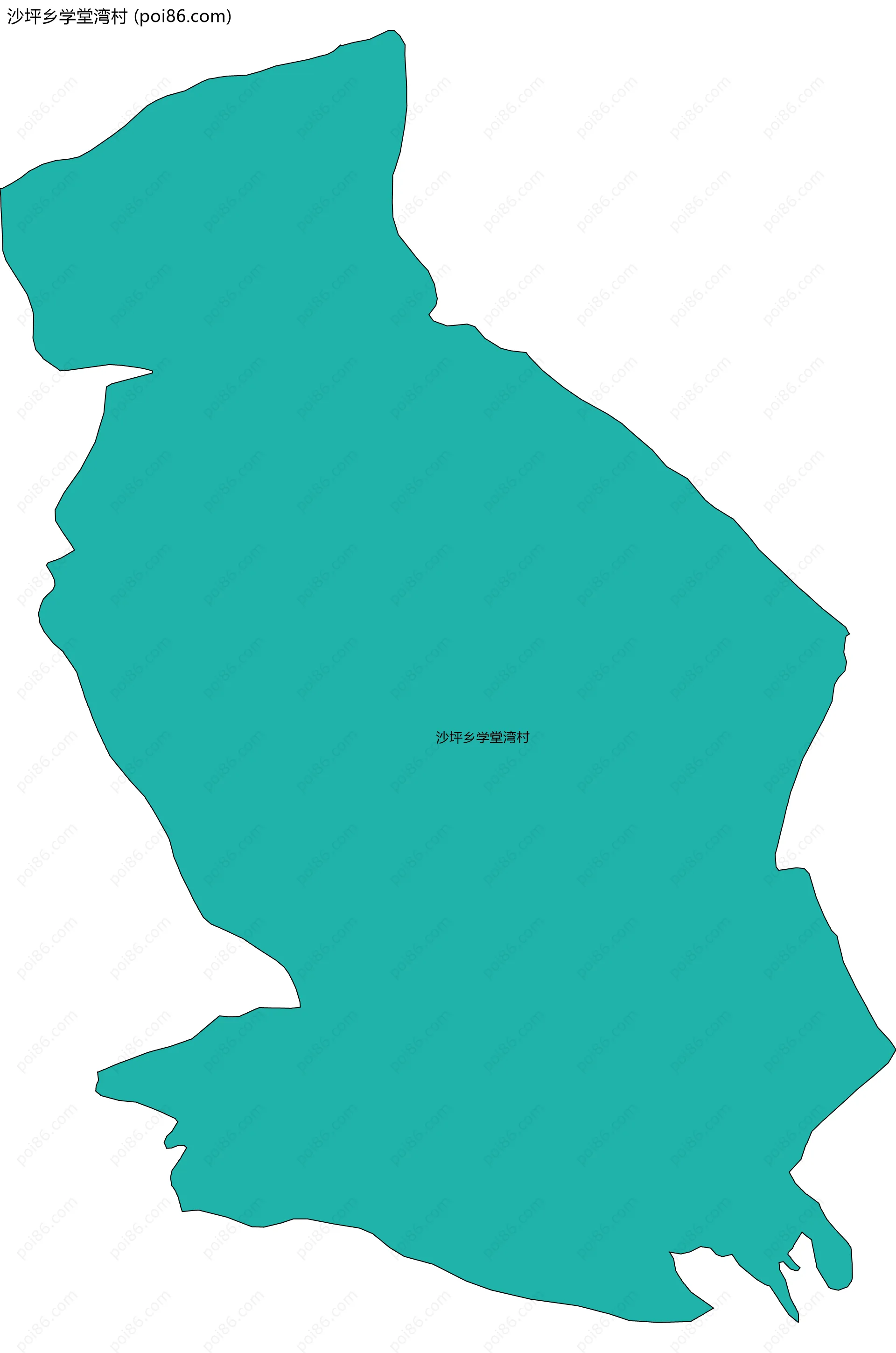 沙坪乡学堂湾村边界地图