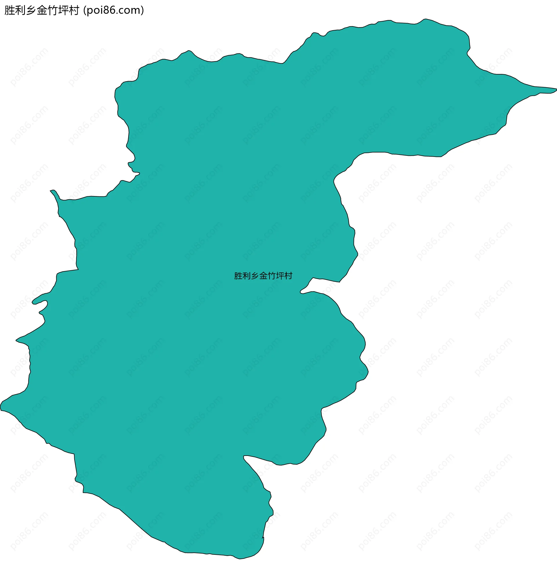 胜利乡金竹坪村边界地图