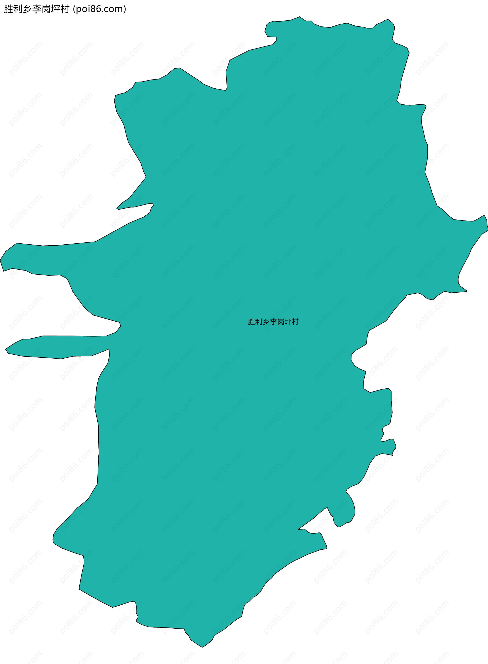 胜利乡李岗坪村边界地图