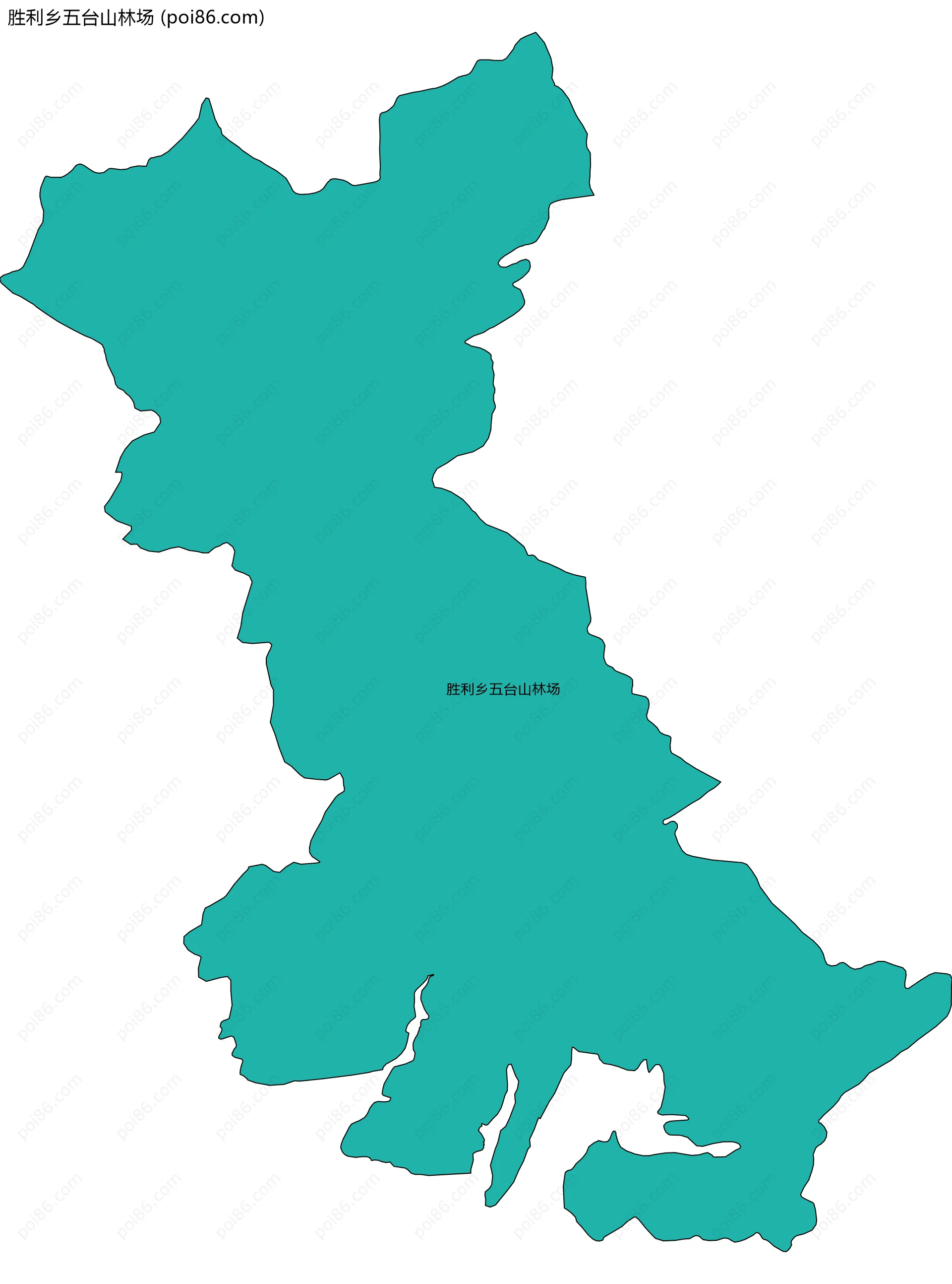 胜利乡五台山林场边界地图