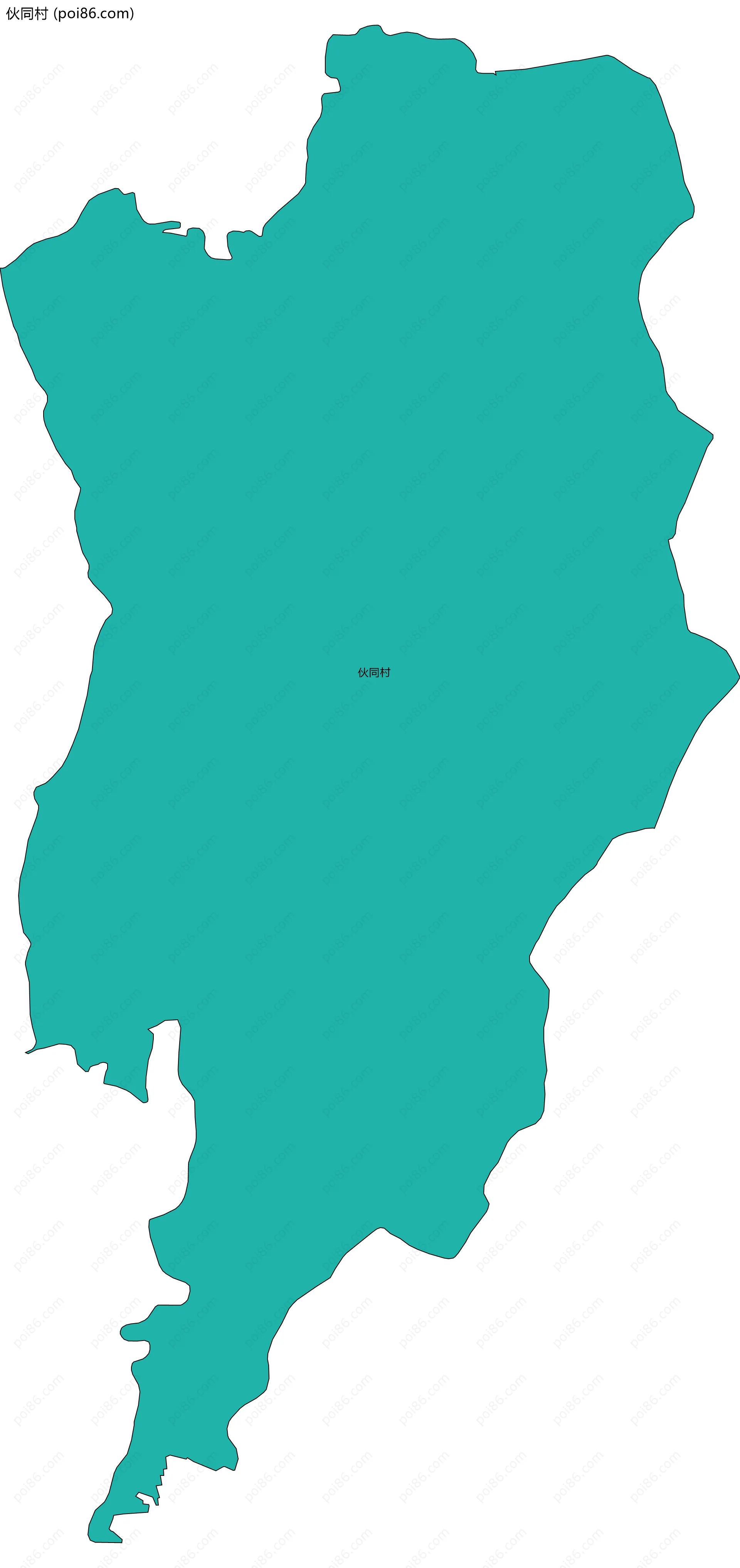 伙同村边界地图