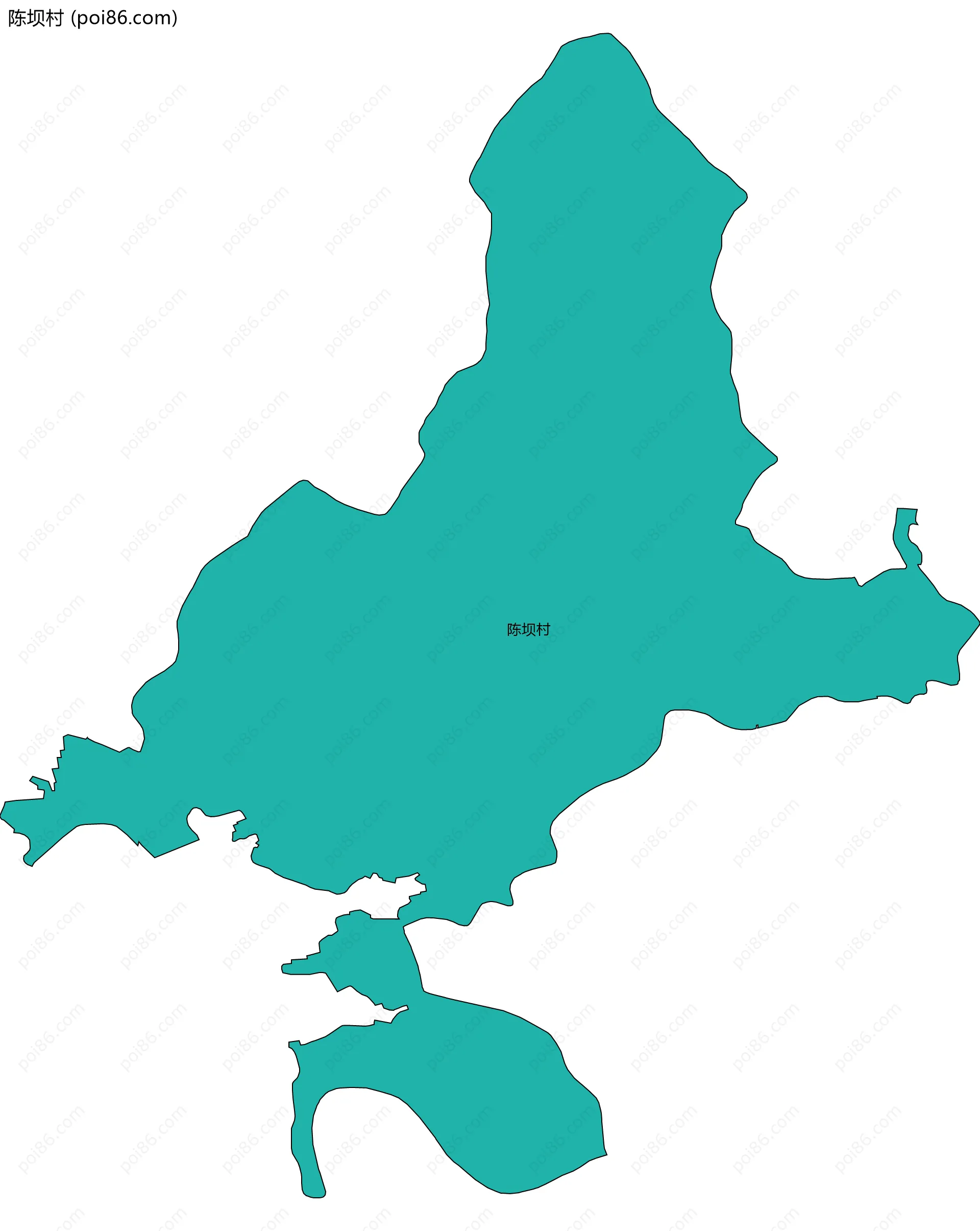 陈坝村边界地图