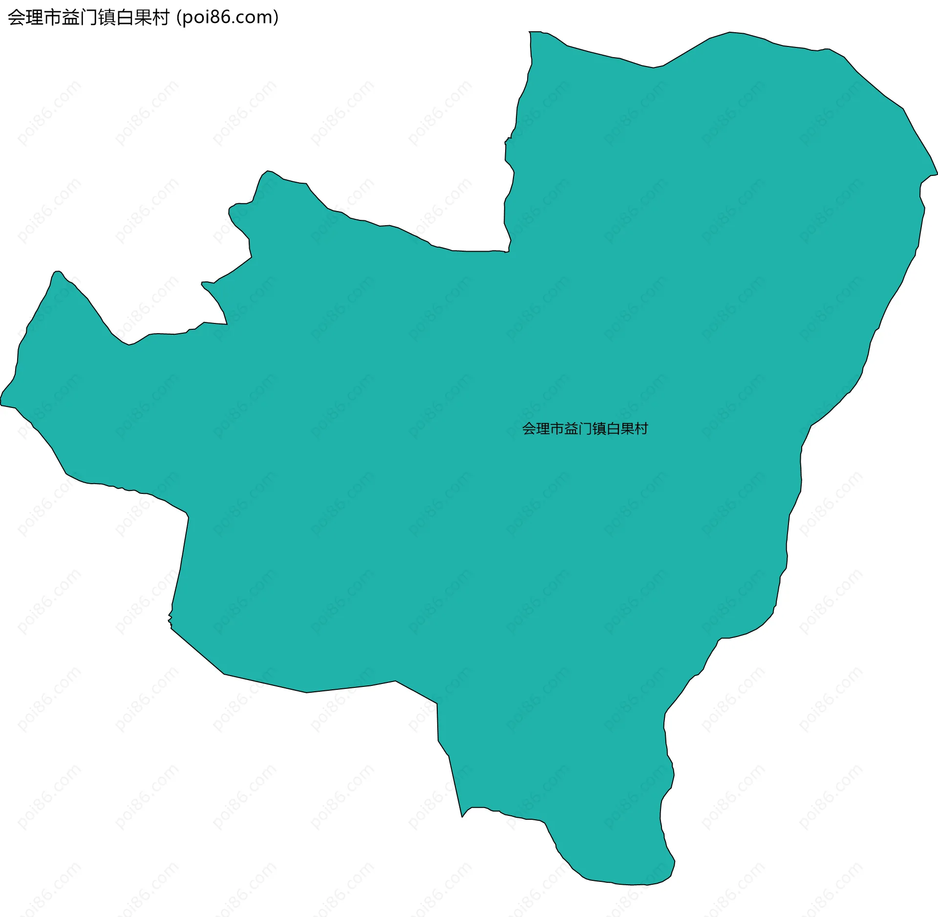 会理市益门镇白果村边界地图