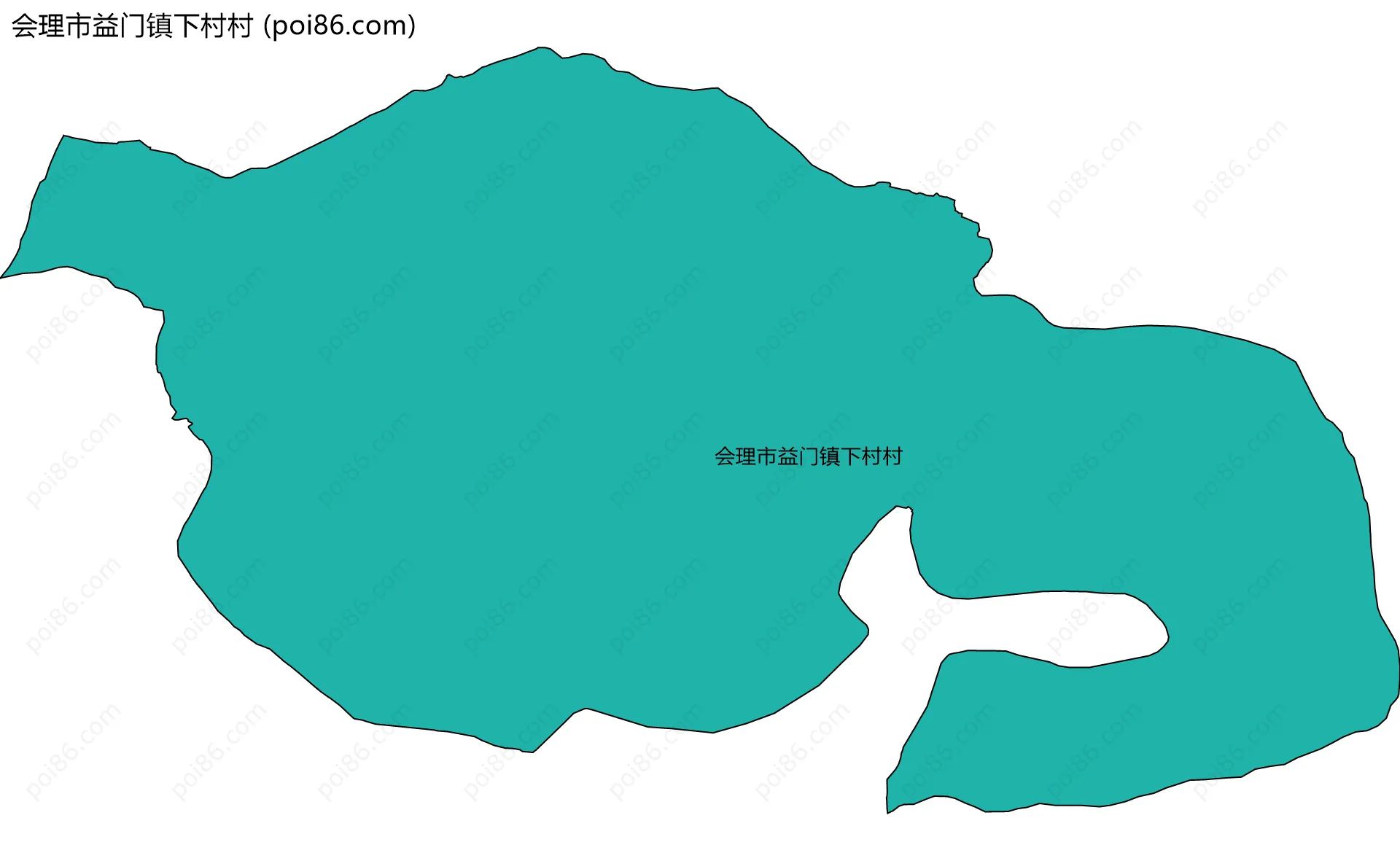 会理市益门镇下村村边界地图