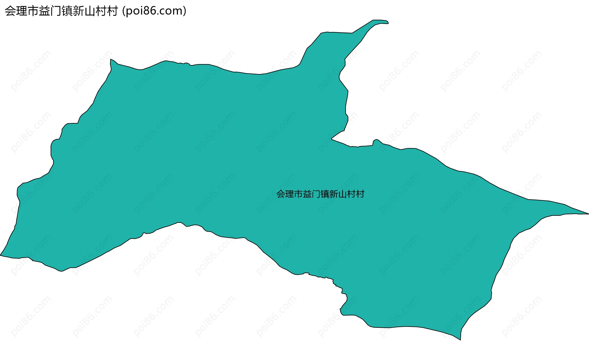 会理市益门镇新山村村边界地图