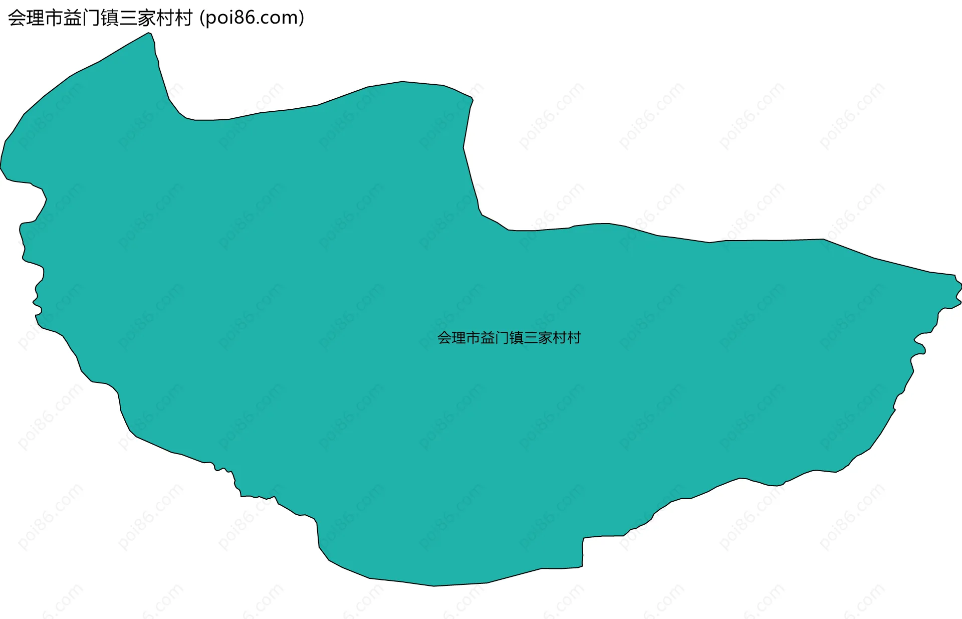 会理市益门镇三家村村边界地图