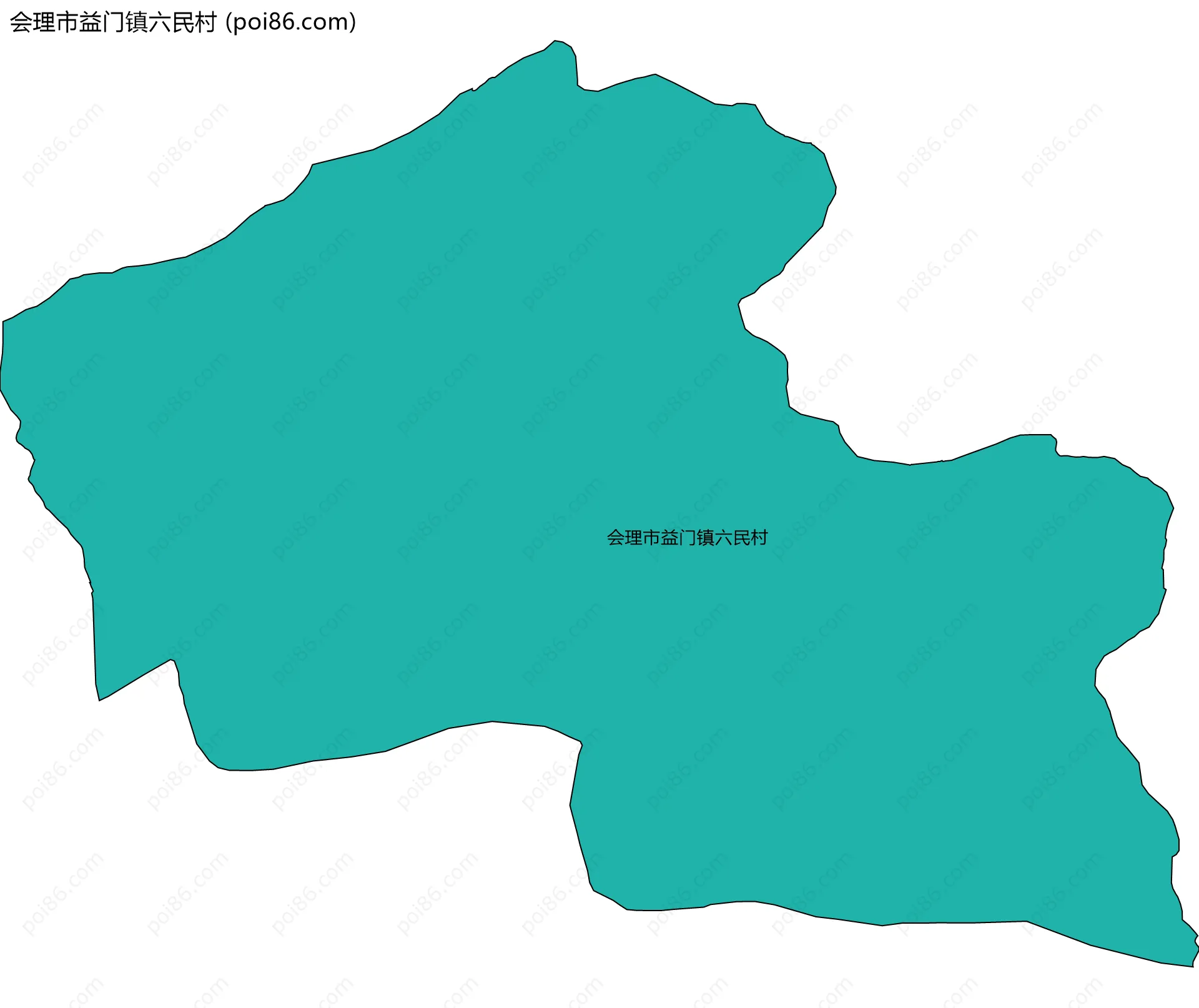 会理市益门镇六民村边界地图