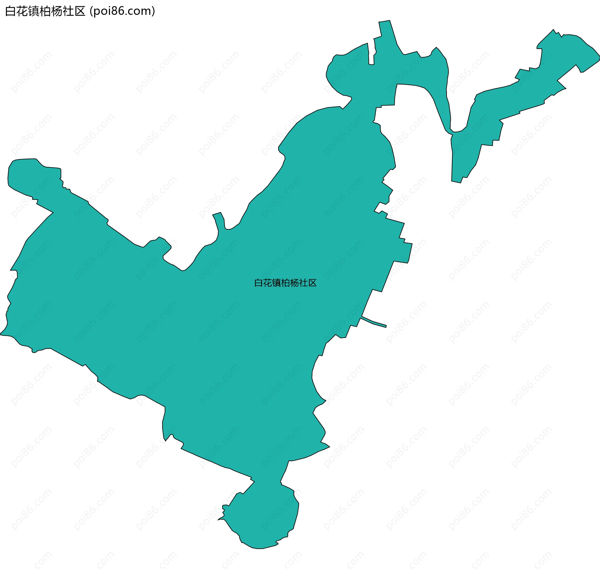 白花镇柏杨社区边界地图