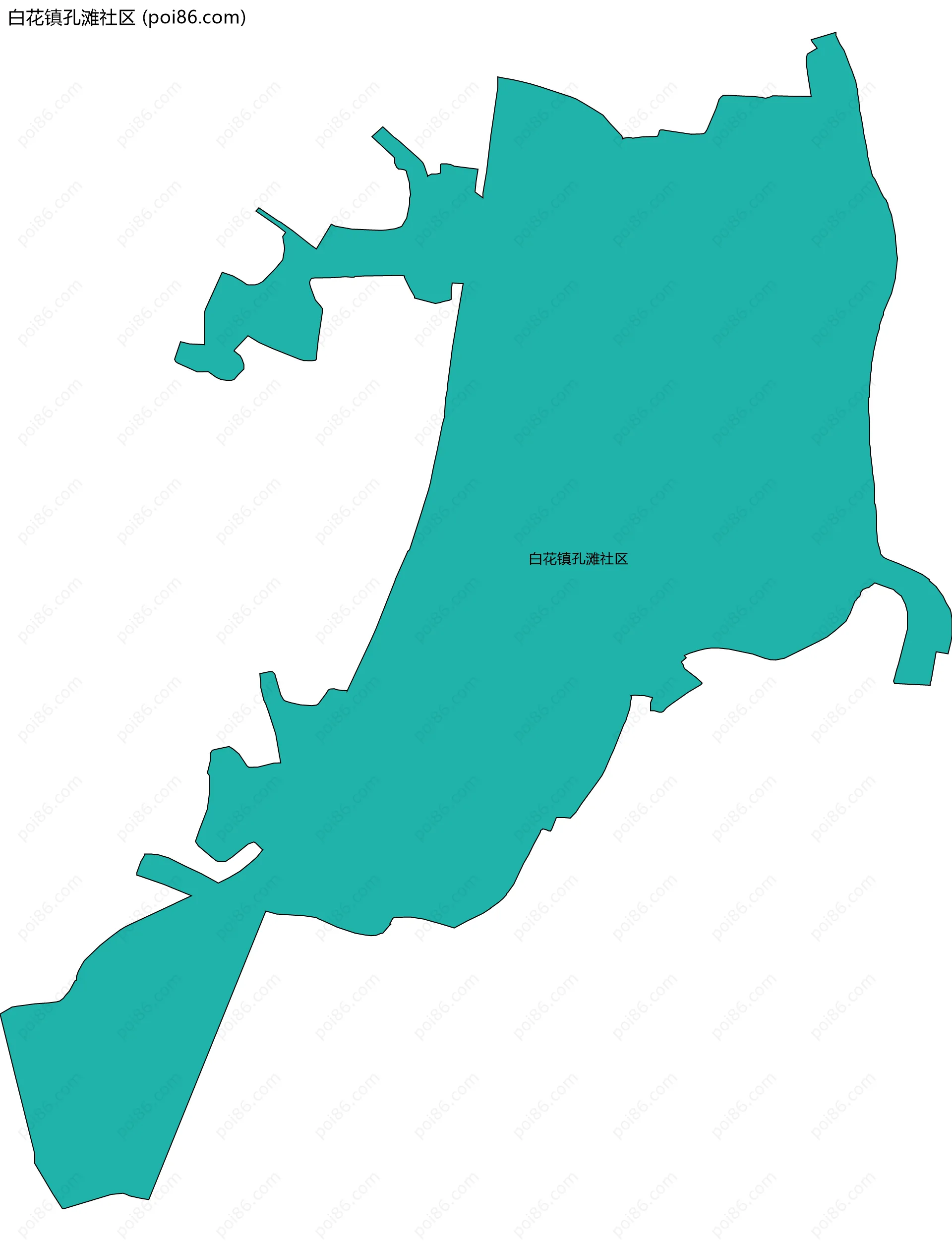白花镇孔滩社区边界地图