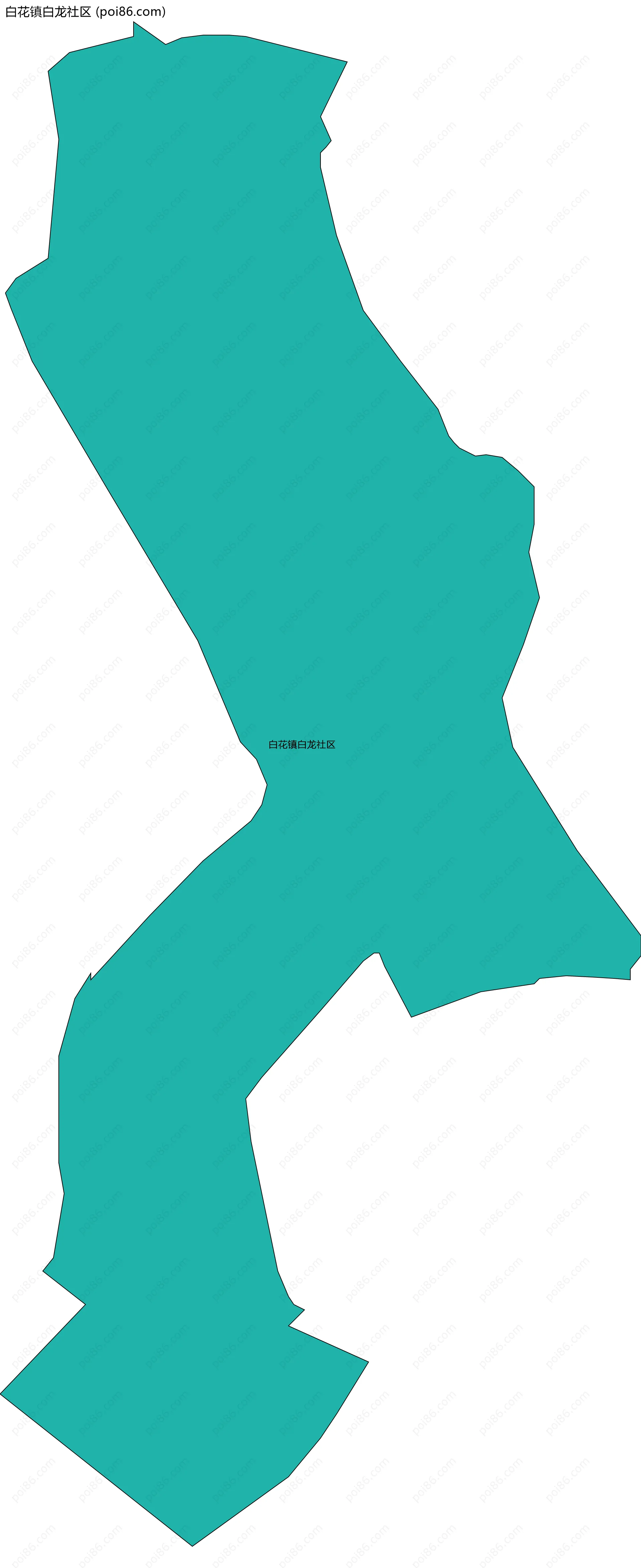 白花镇白龙社区边界地图