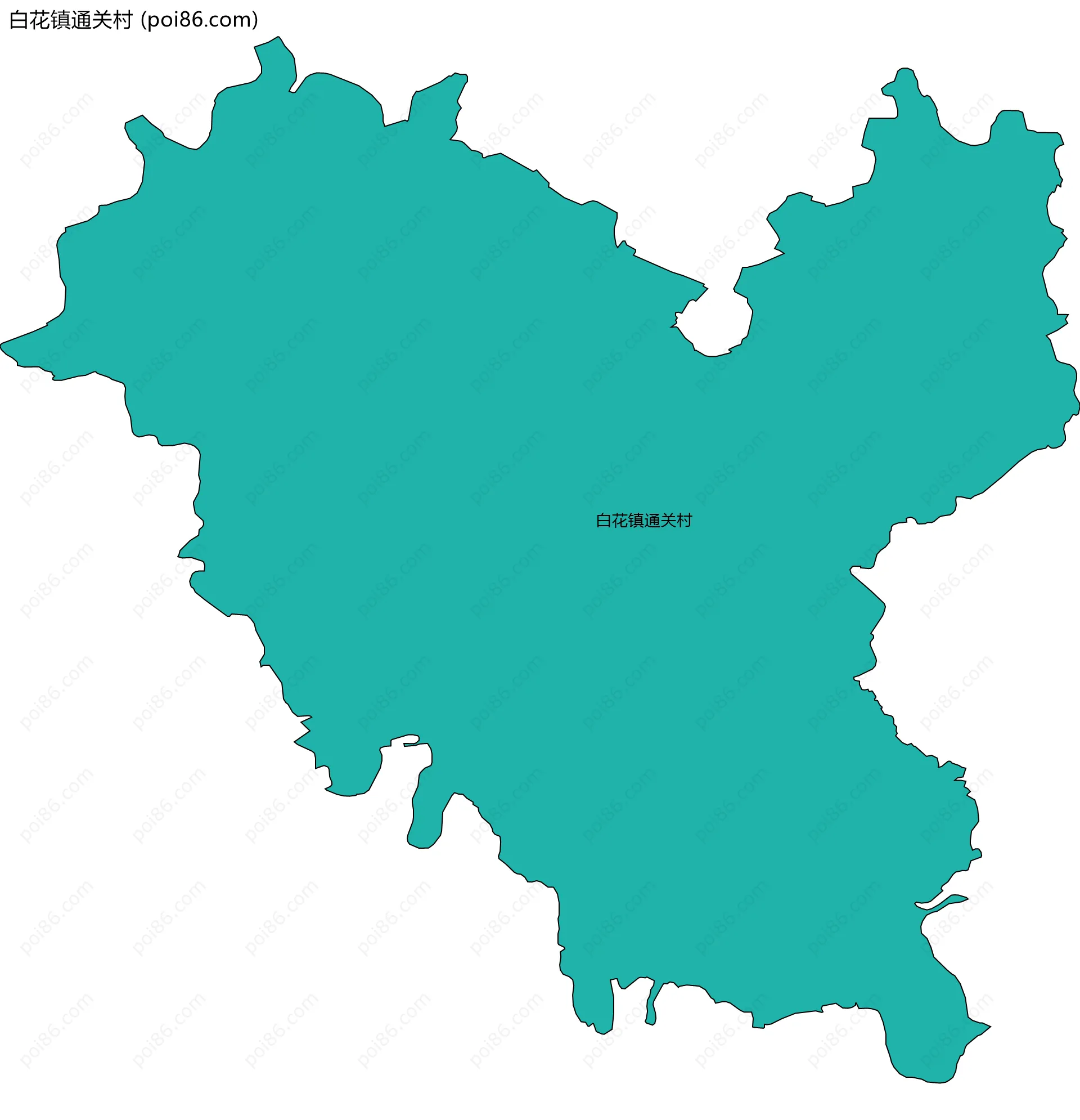 白花镇通关村边界地图