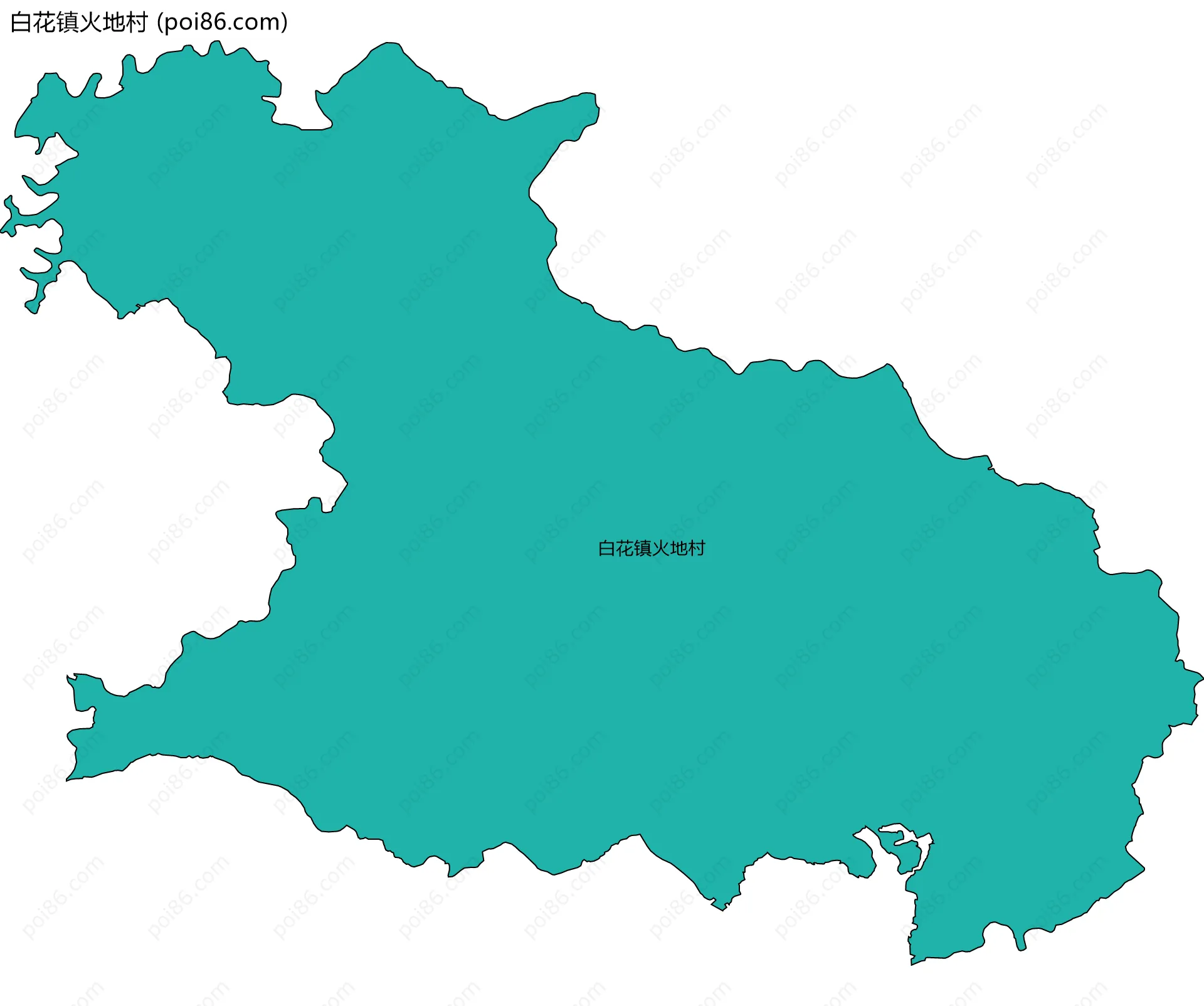 白花镇火地村边界地图