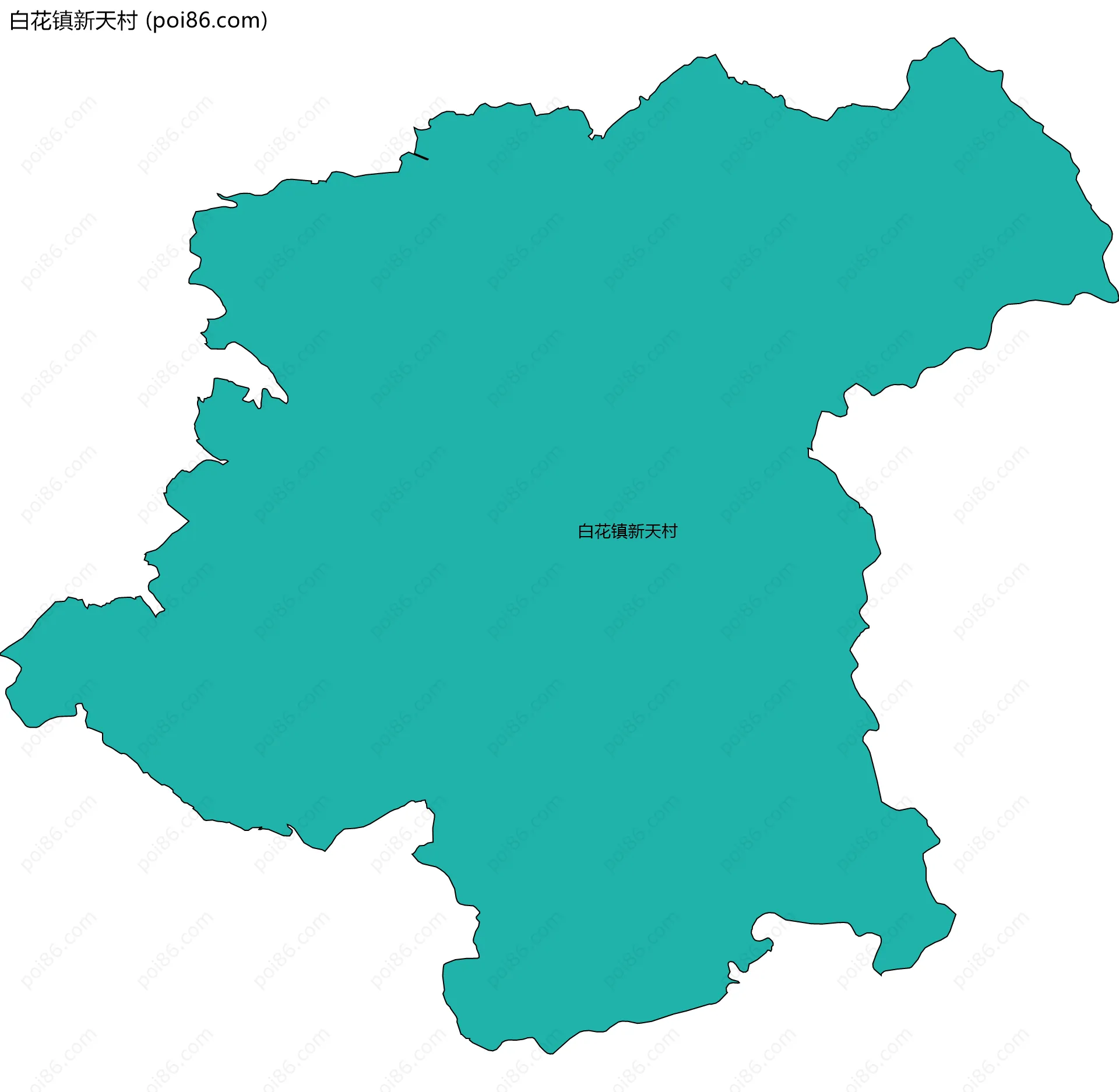 白花镇新天村边界地图